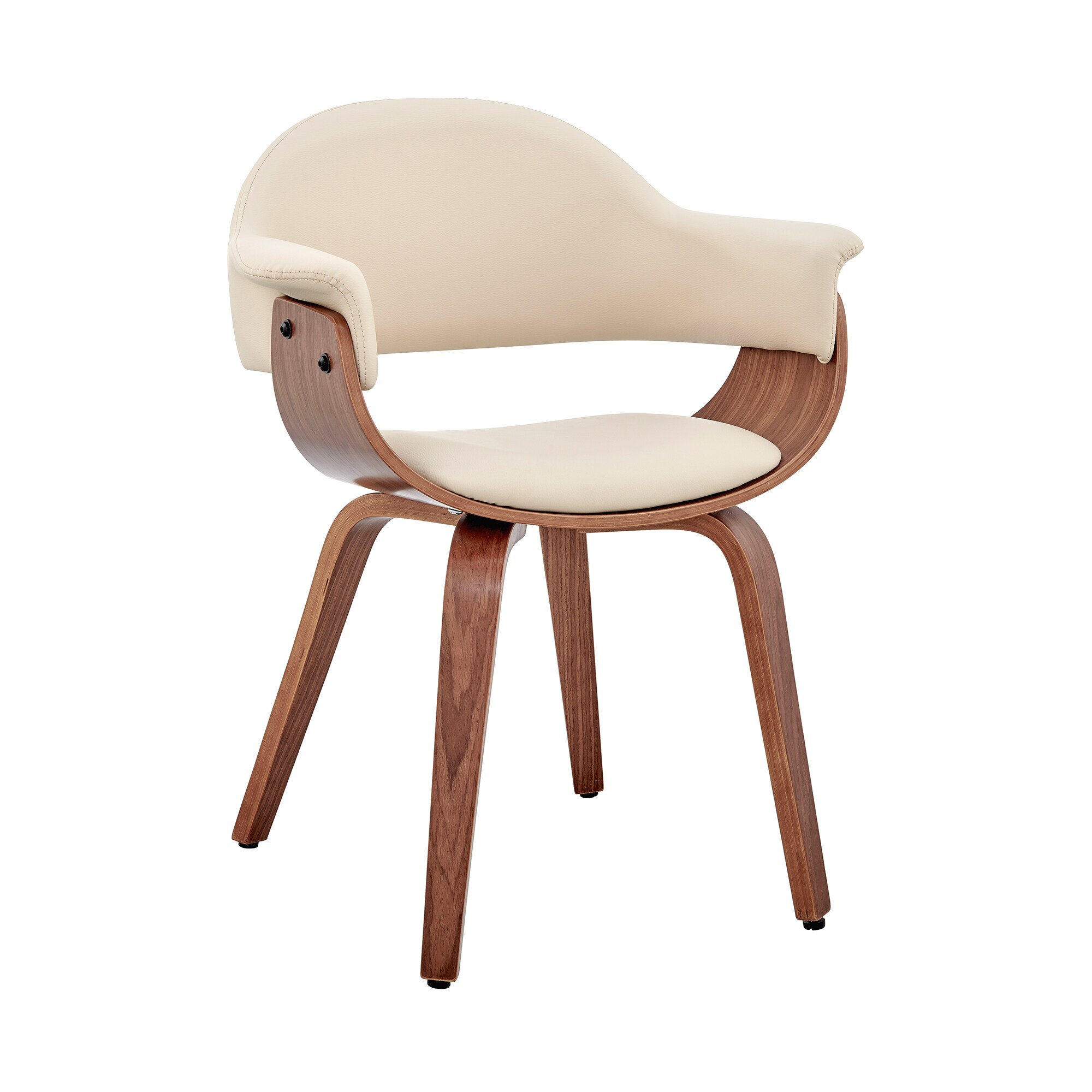 Armen Living LCADCHWACR Adalyn Contemporary/Modern Faux Leather Upholstered Dining Arm Chair (Wood Frame)