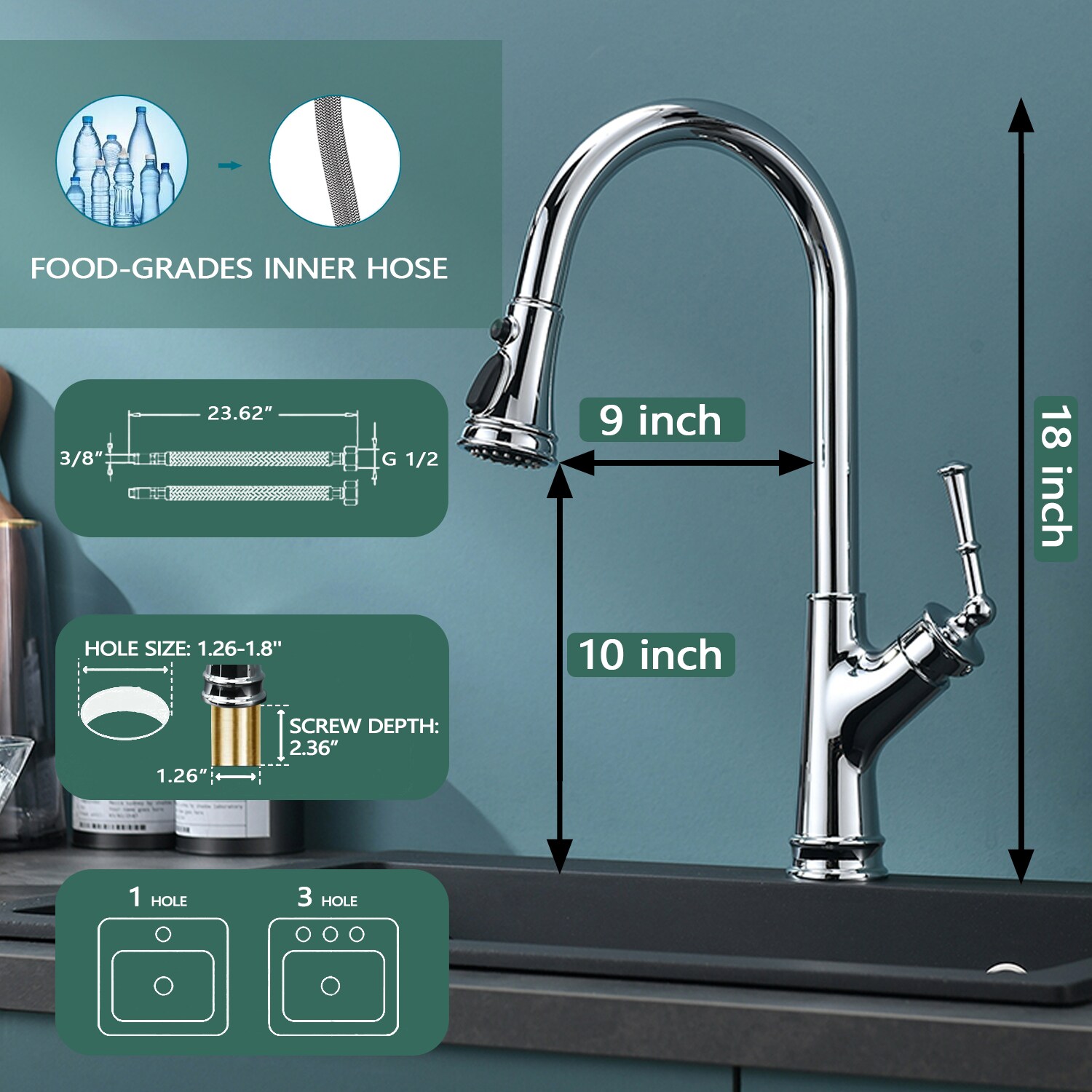 Maincraft 079HK80CH Kitchen-Faucets - View #10