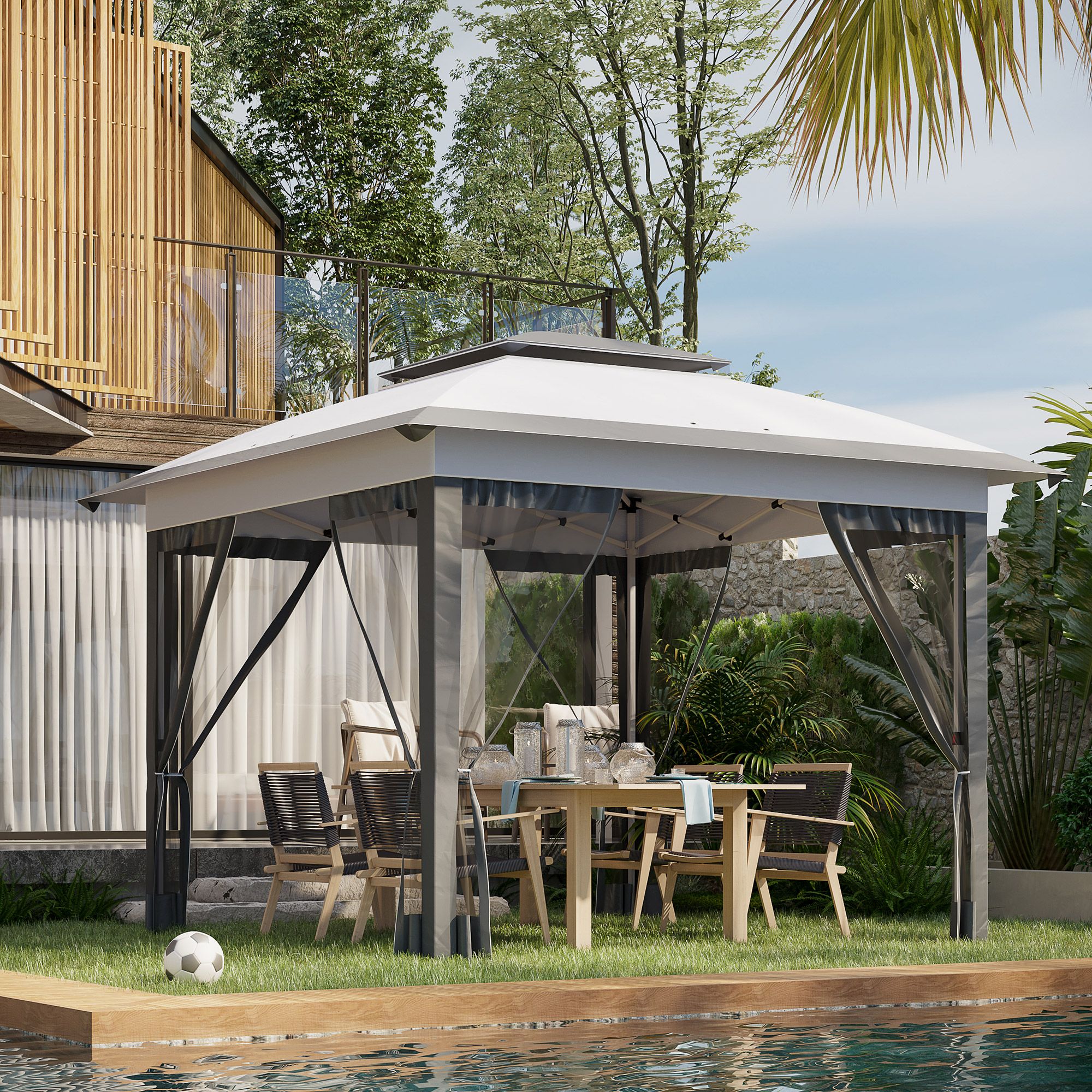 JUSHUA WSY-757QVP Wood-Resin-Gazebos - View #2