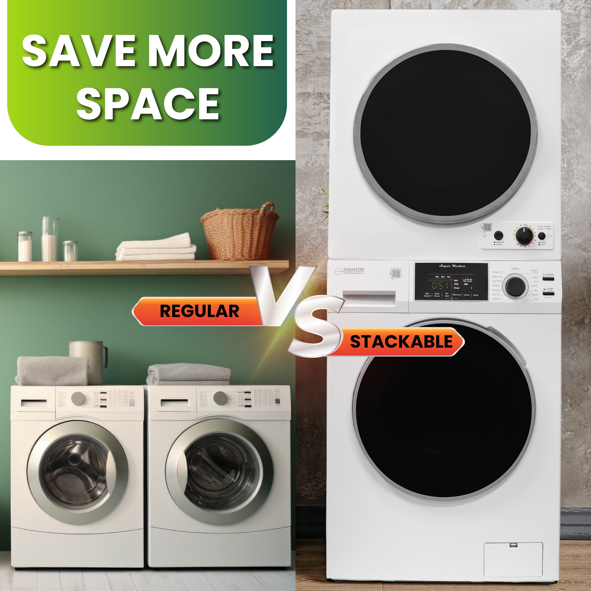 Equator Advanced Appliances EW 826 + ED 850 S Combo-Washer-And-Dryer - View #15