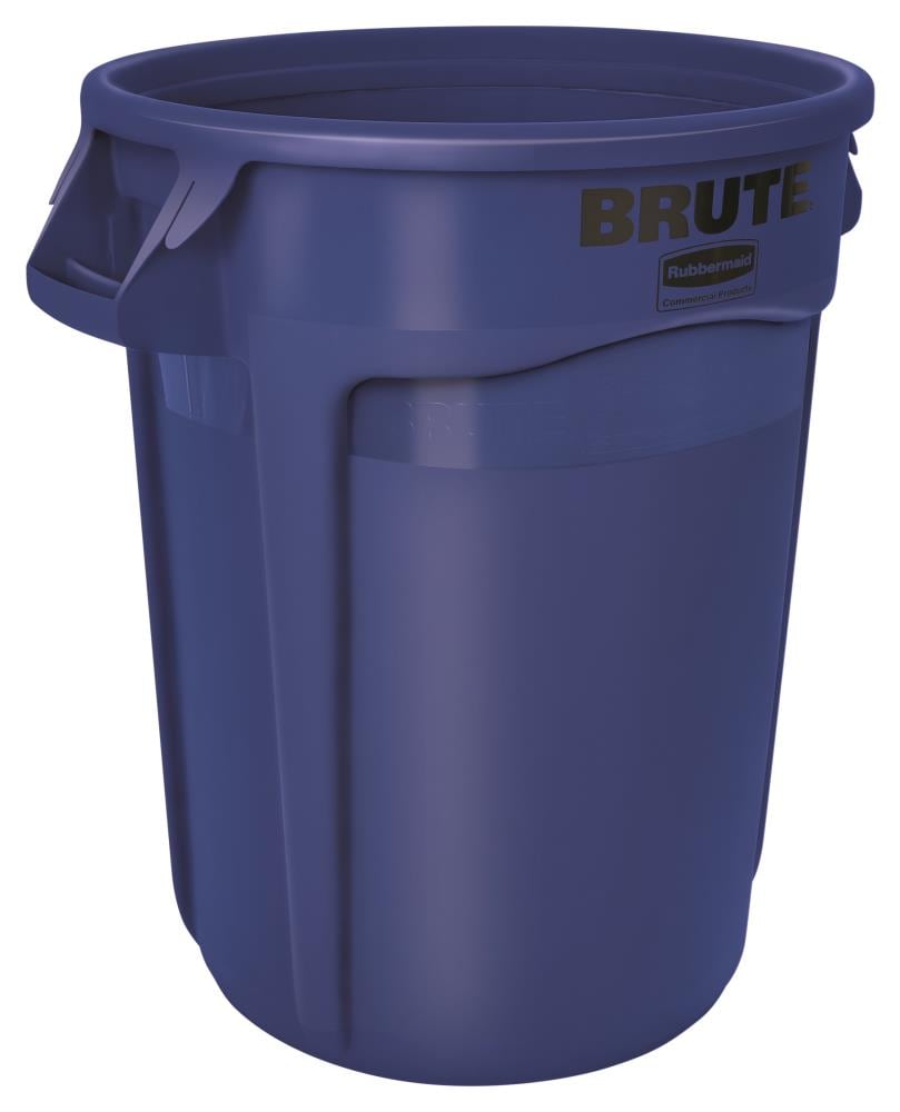Rubbermaid Commercial Products FG263200BLUE BRUTE 32-Gallons Blue Plastic Outdoor Kitchen Trash Can