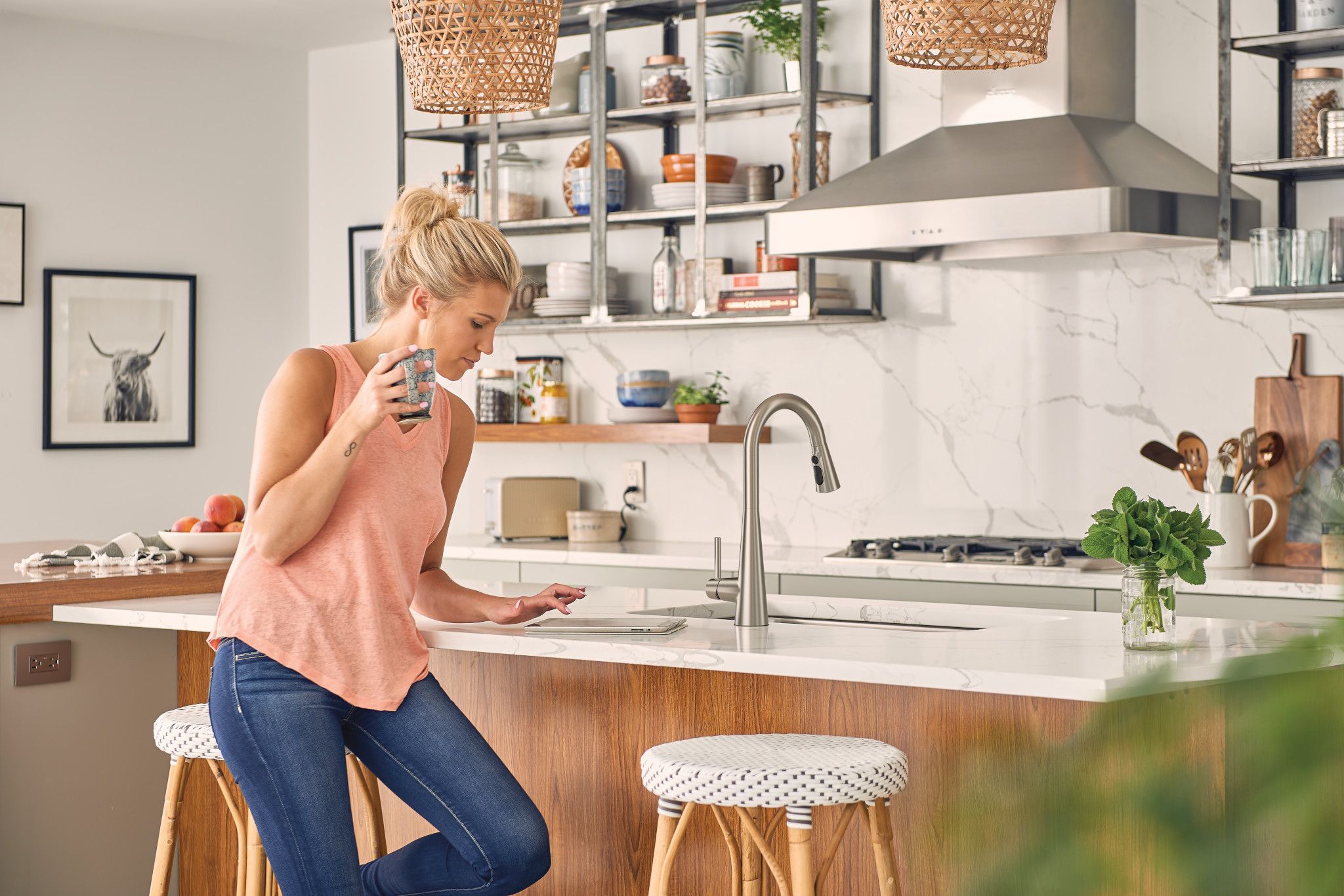 Stainless Steel Modern Pull-Down Kitchen Faucet with Spray