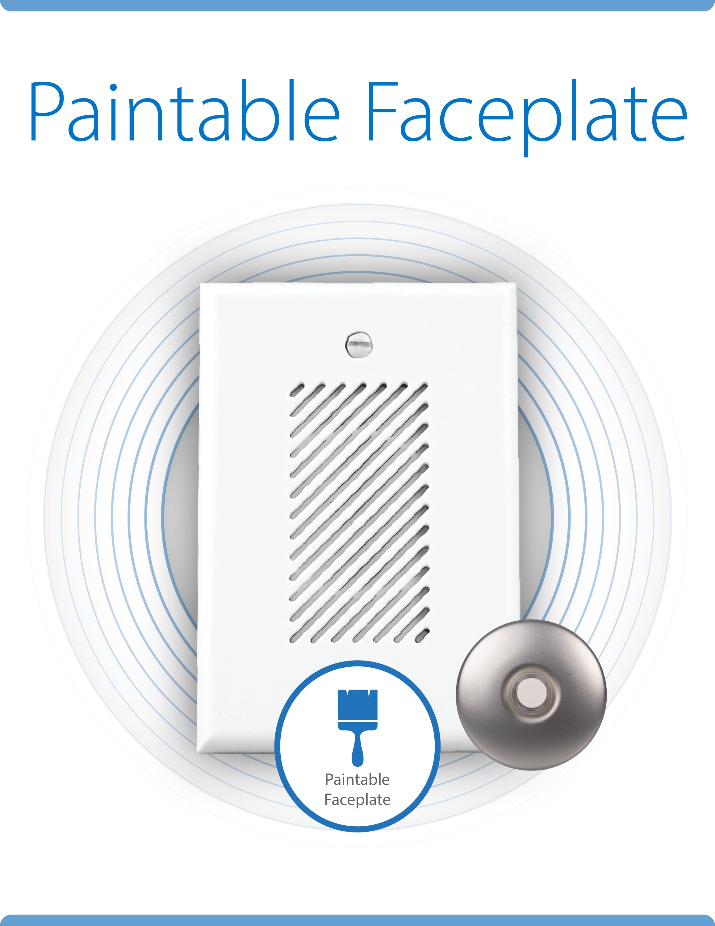 White Plastic Single-Gang Electronic Door Chime Kit with Lighted Button