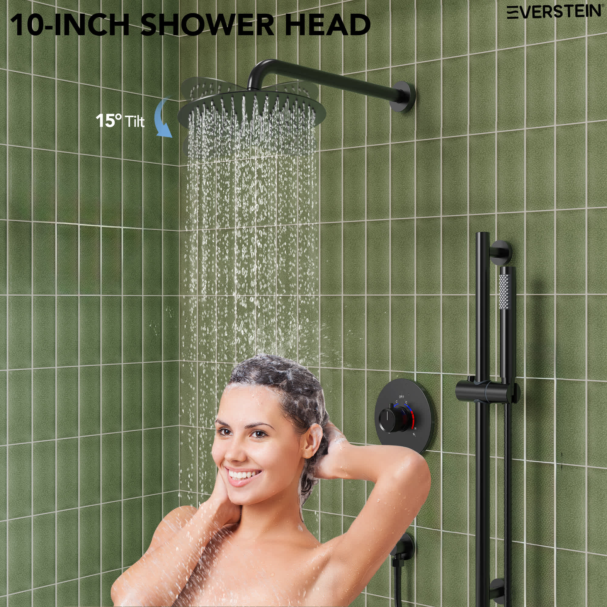 EVERSTEIN SFS-1013-BK10 Showerhead-Bar-Panels - View #7