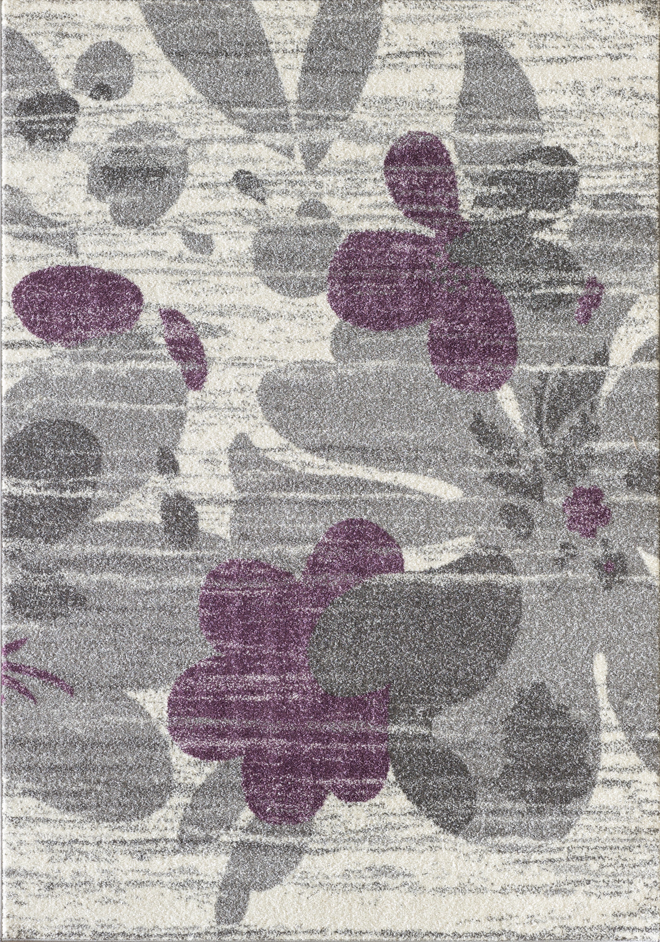 LBaiet LP964G81 Lapland 8 x 10 (ft) Loomed Polypropylene Purple Rectangular Indoor Floral/Botanical Area rug