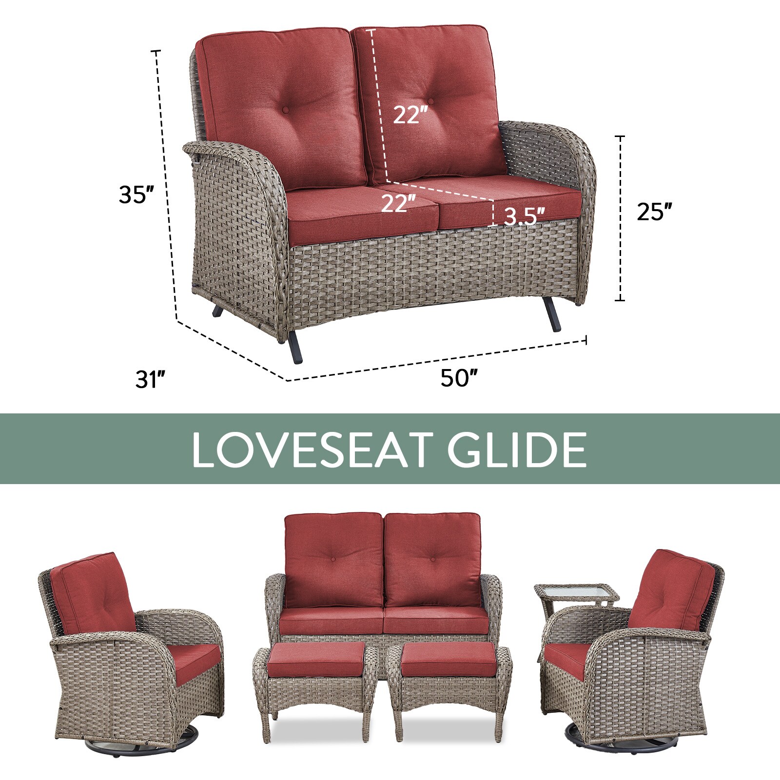 Jeehope PAGY206012G50-5 Patio-Conversation-Sets - View #11