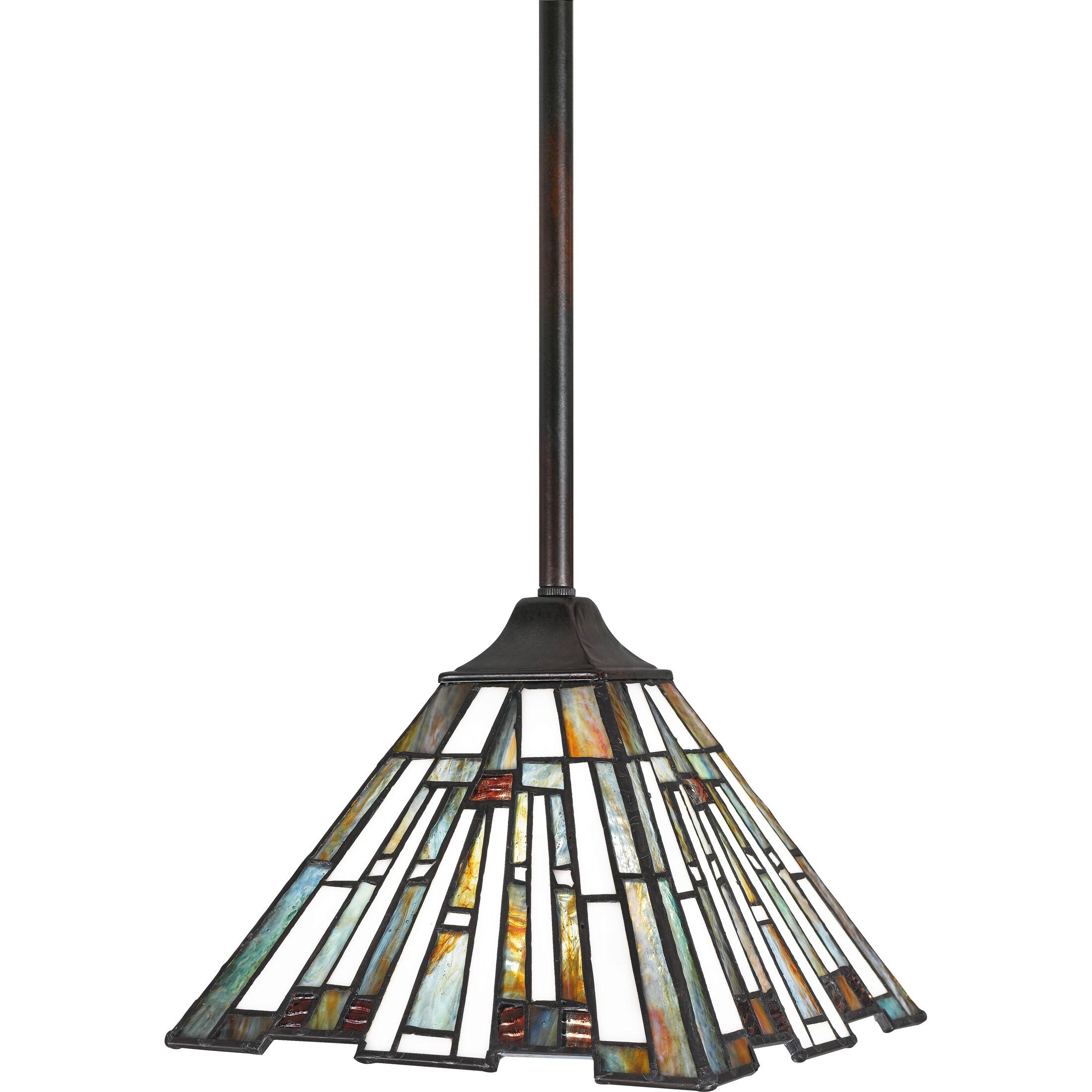 Quoizel Maybeck Valiant Bronze Traditional Stained Glass Cone Mini ...