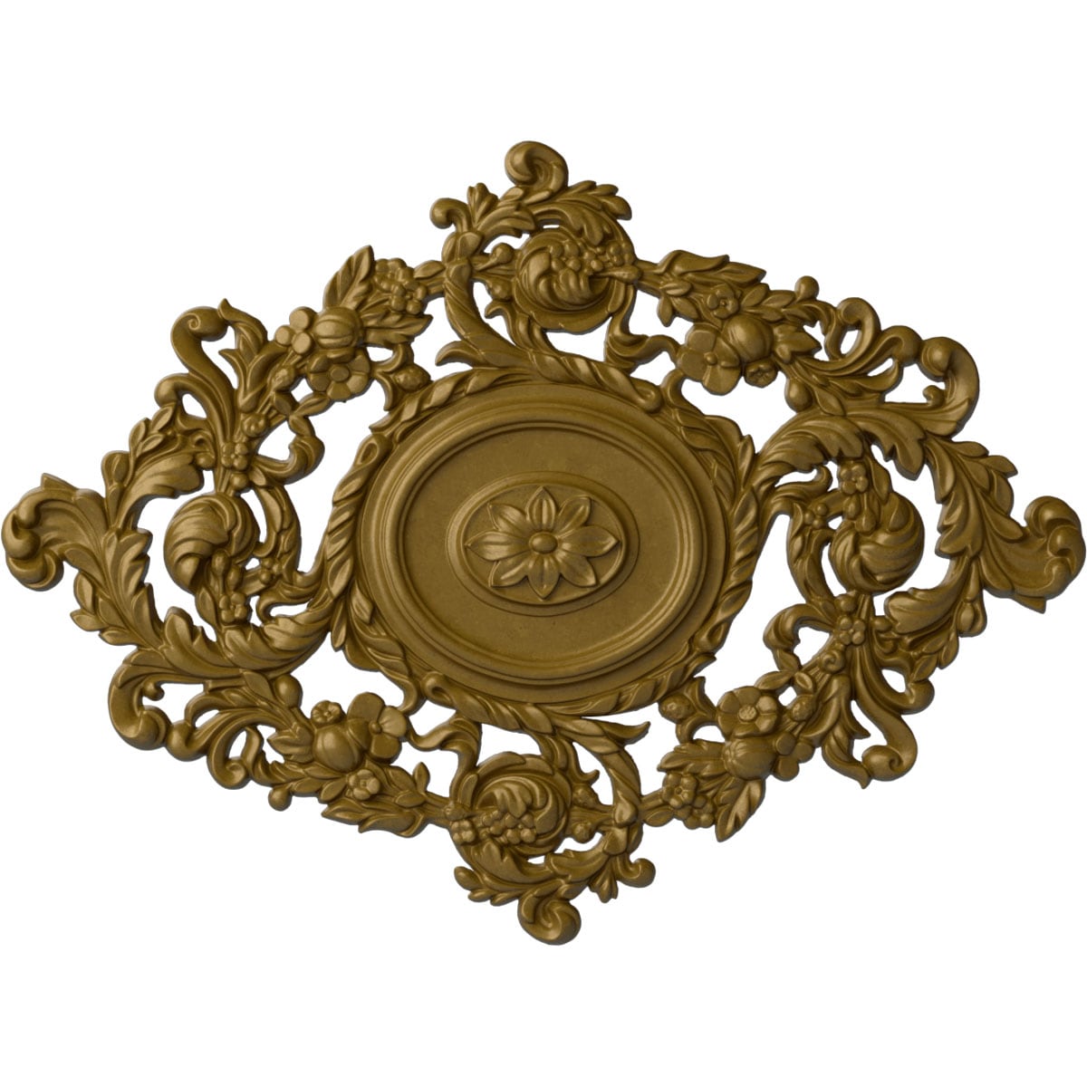 Ekena Millwork CM30KTGLS Katheryn 30.375-in W x 22.5-in L Painted Gold Polyurethane Whole Ceiling Medallion