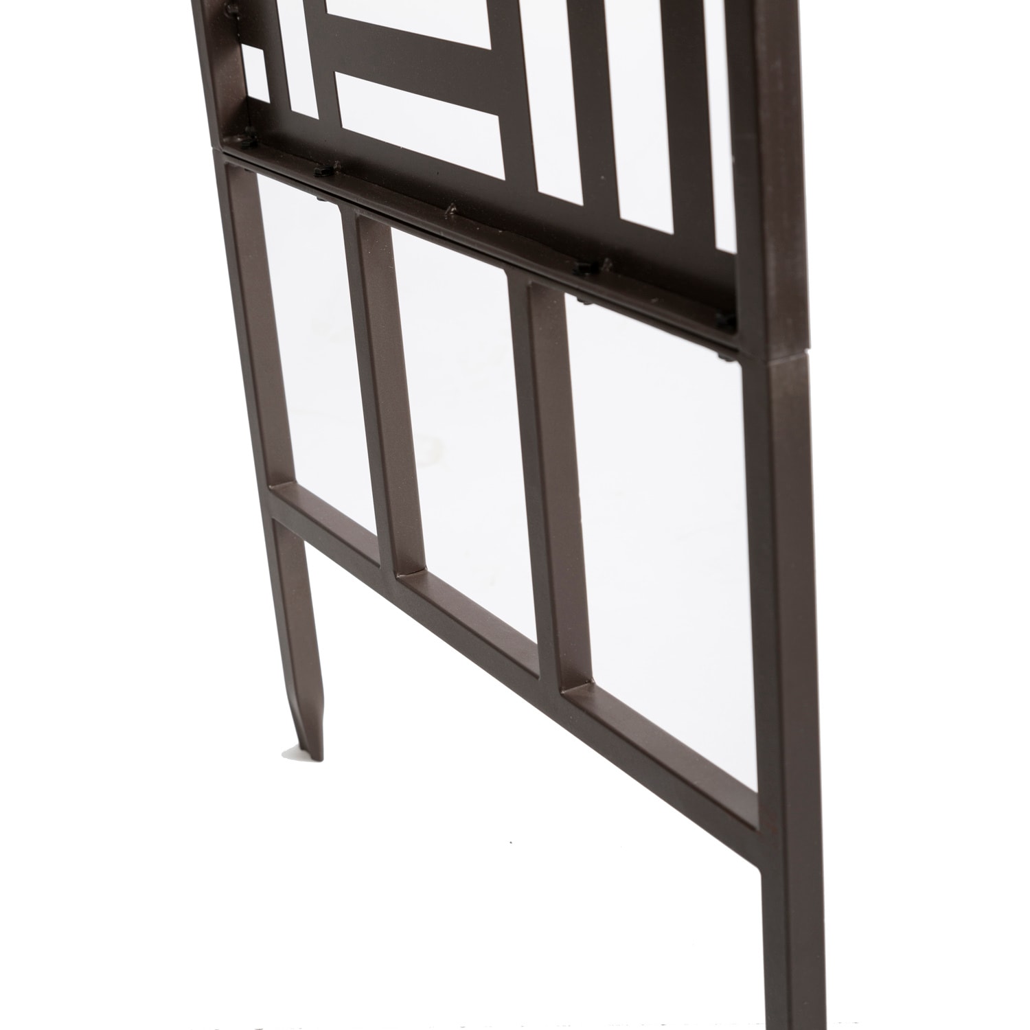 Black Metal Geometric Garden Arch Arbor with Canopy