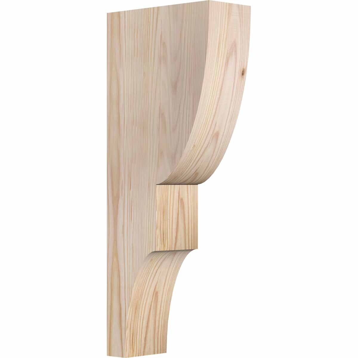 Ekena Millwork COR04X08X20RID00SDF 3.5-in x 8-in x 20-in Ridgewood Unfinished Douglas fir Wood Paintable/Stainable Corbel