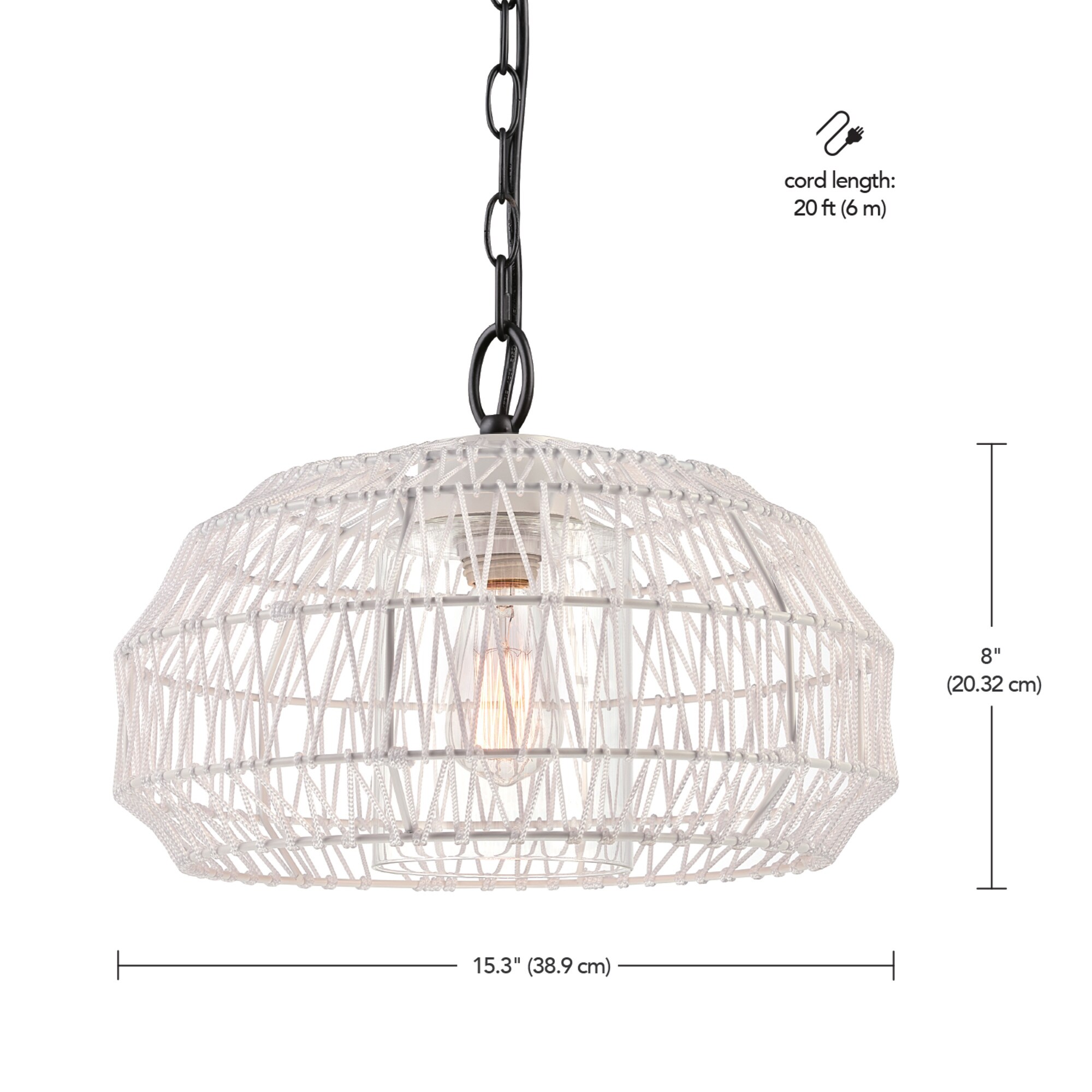 Scandinavian Hygge White Globe Outdoor Pendant Light