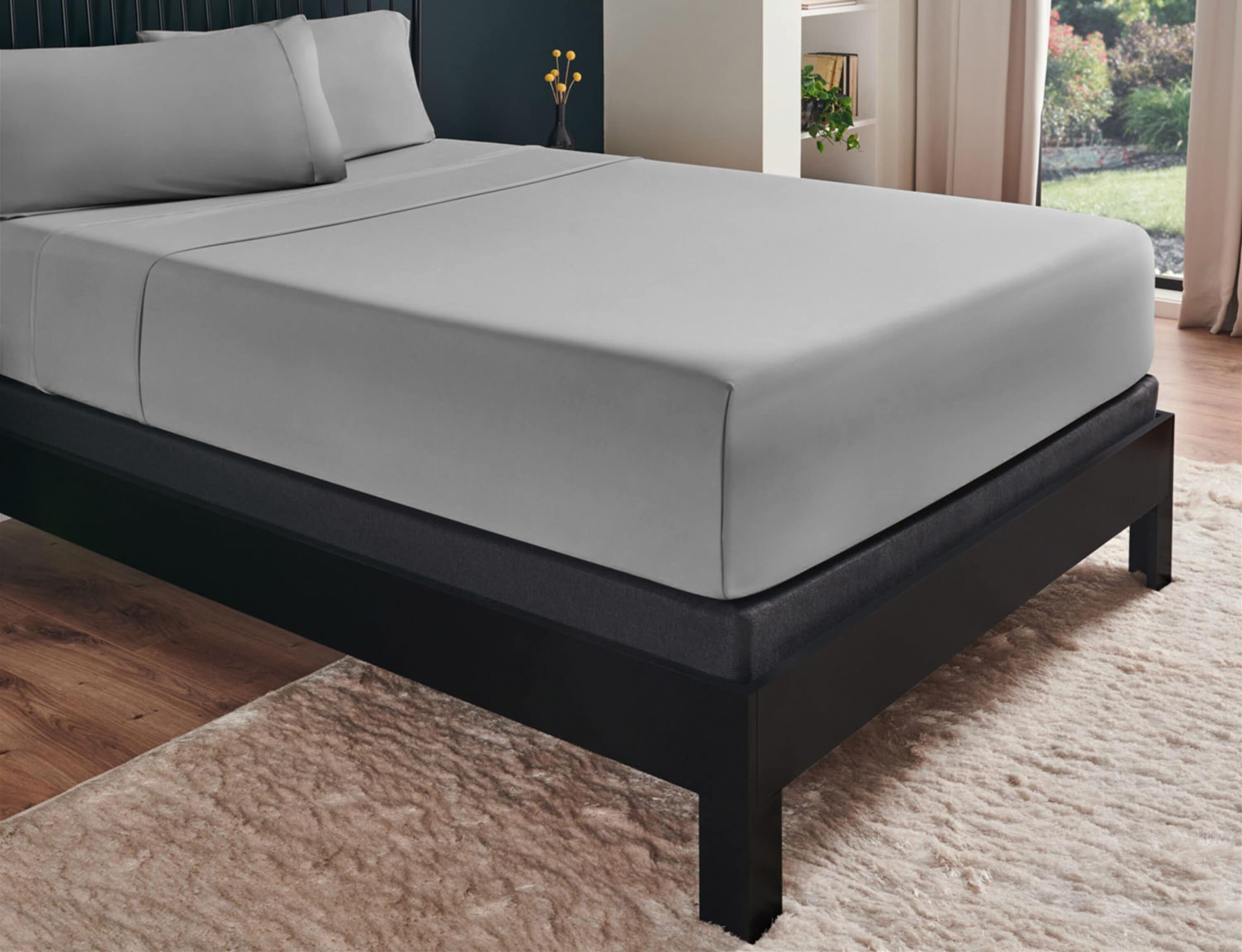 TEMPUR-PEDIC Split King 400-Thread-Count Microfiber Graphite Bed-Sheet ...