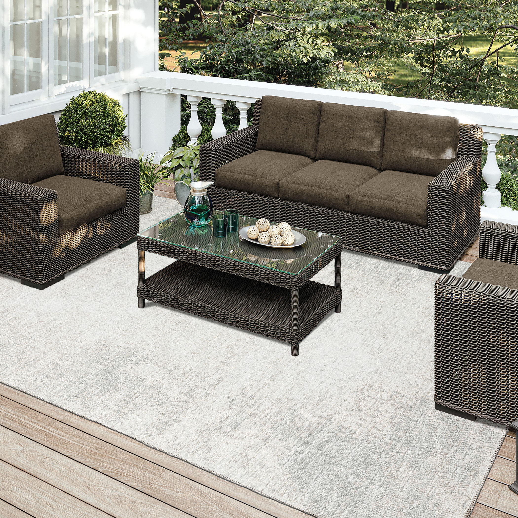 Rylee Gray Flat Woven Washable 8' x 10' Area Rug