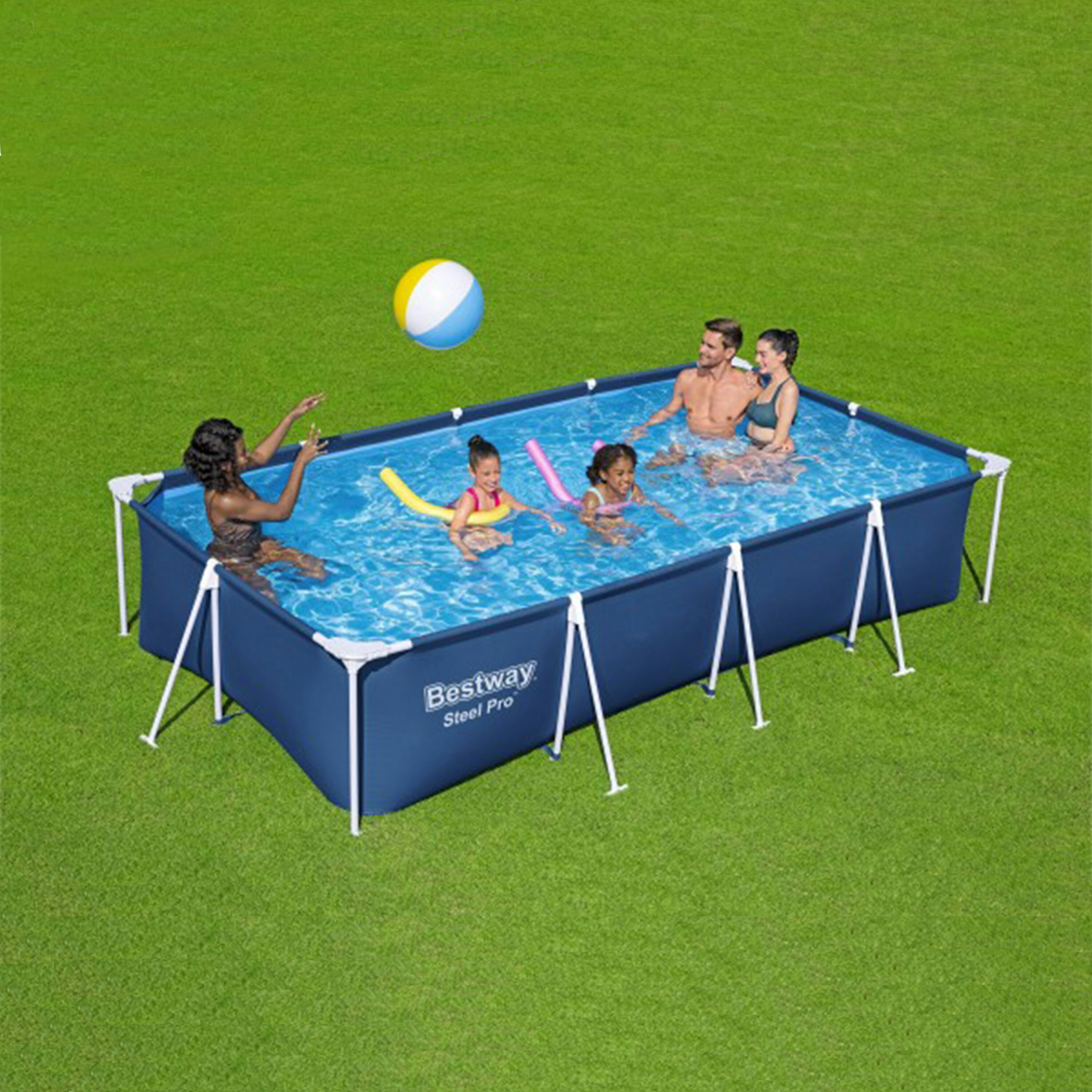 Bestway Steel Pro 13 ft x 32 in Rectangular Above Ground Pool with Filter and Pump