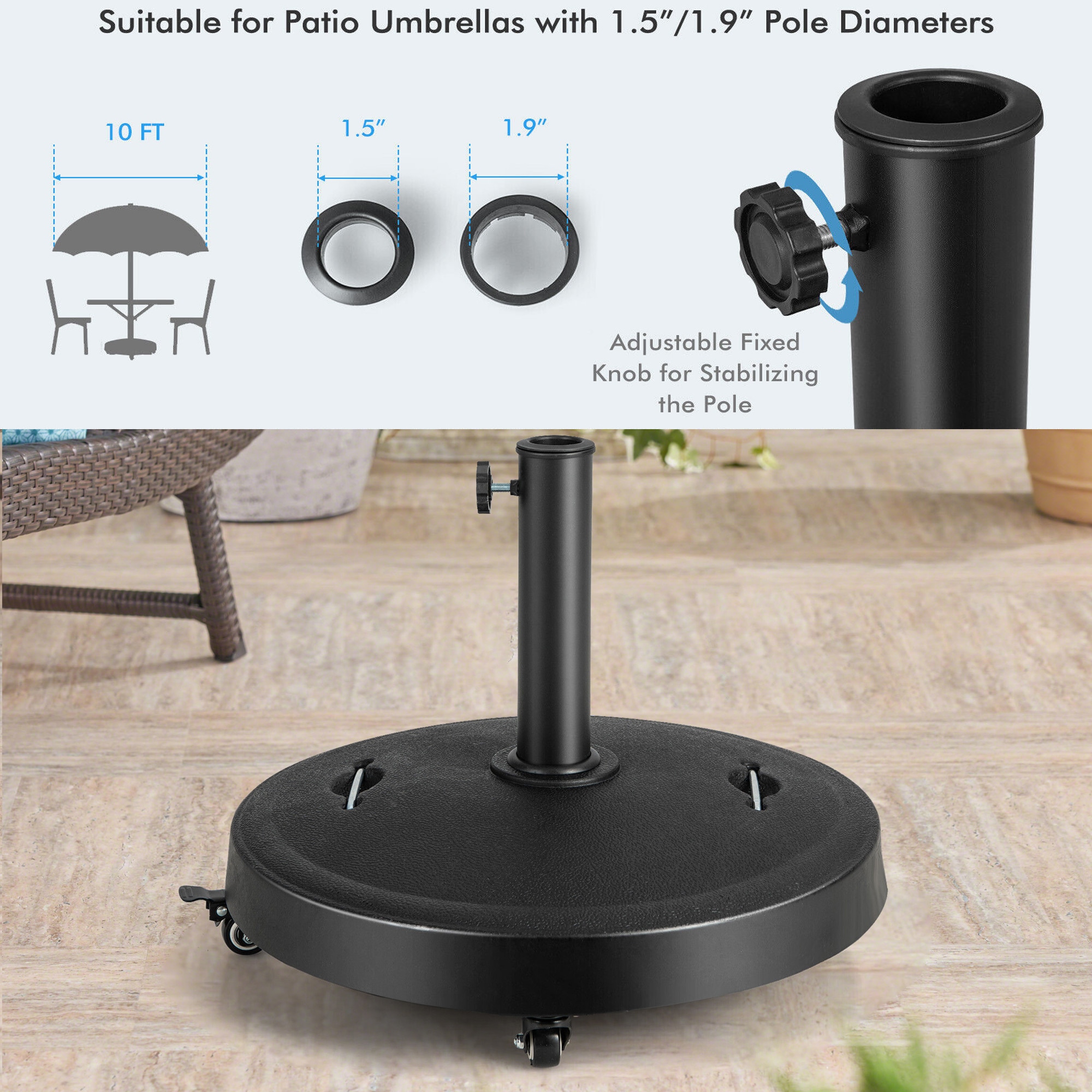 WELLFOR TDJ11204 Umbrella-Bases - View #3