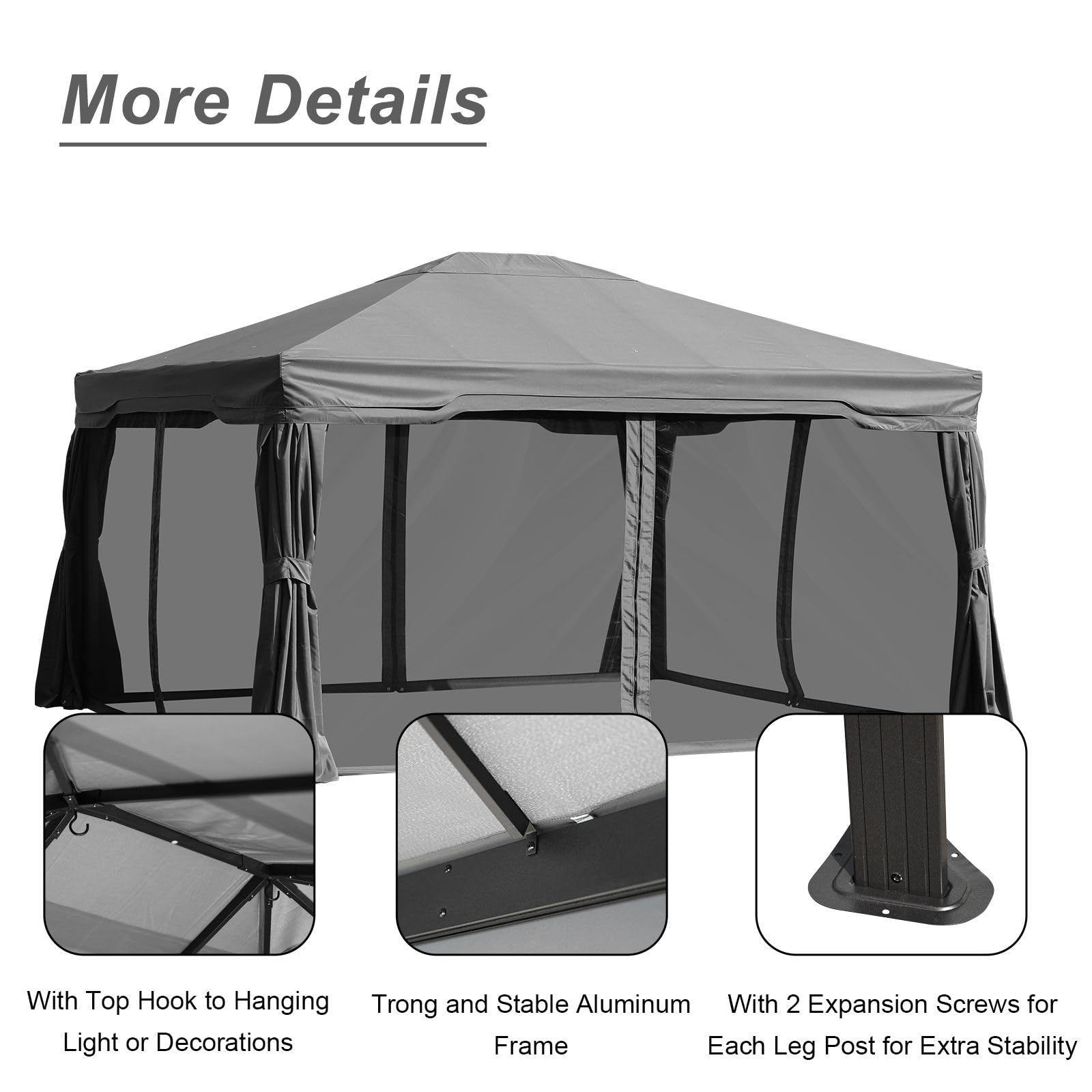 Aoodor A150-PDYDY Wood-Resin-Gazebos - View #2