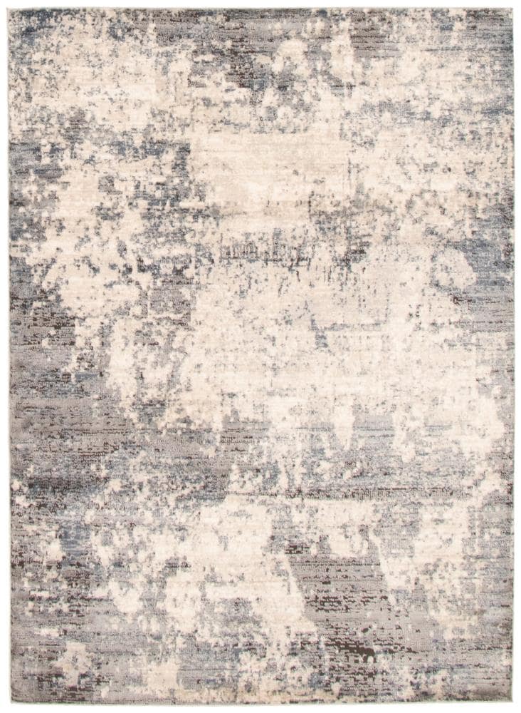 ECARPETGALLERY 324547 Oregon Abstract 7 X 10 (ft) Ivory Indoor Distressed/Overdyed Bohemian/Eclectic Area Rug