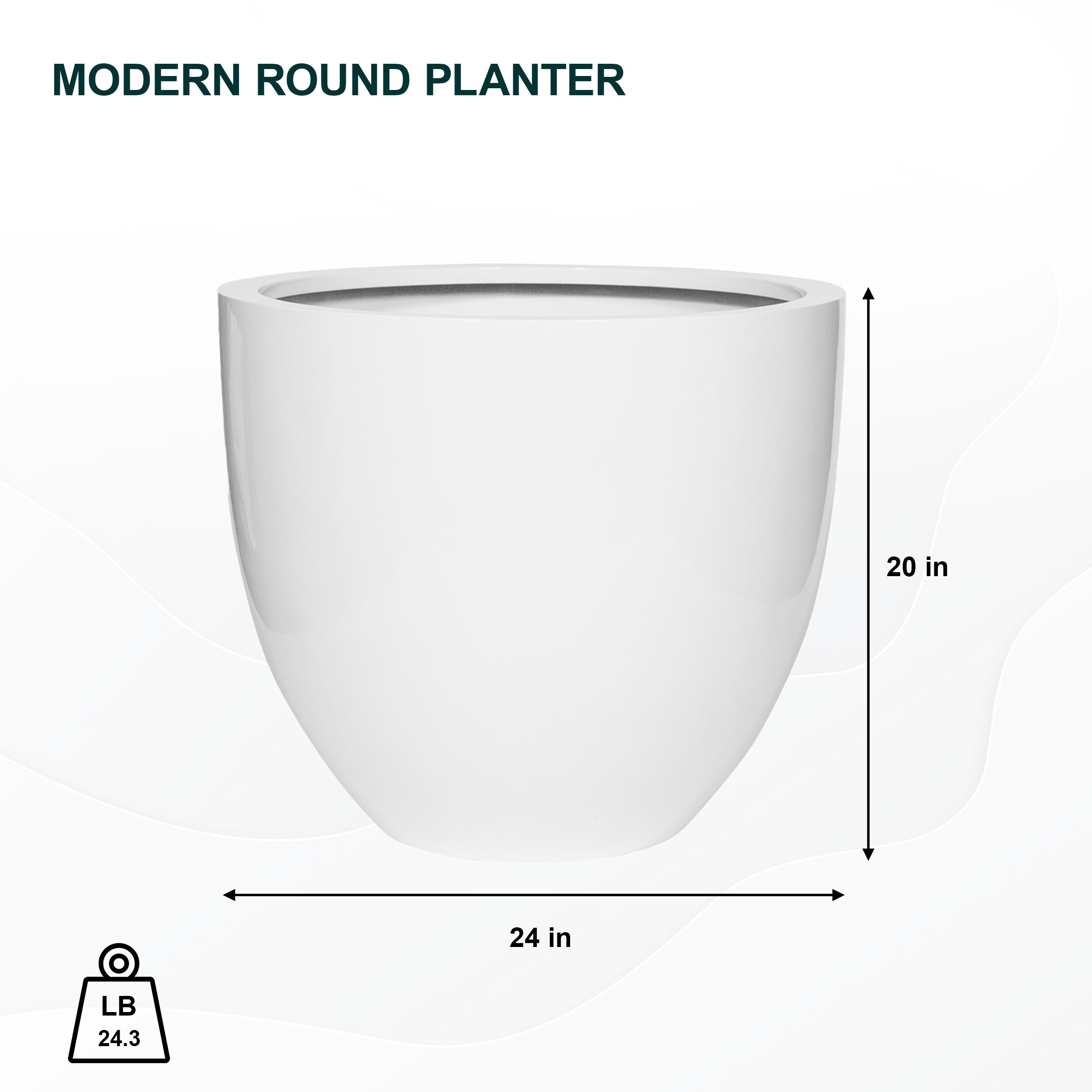 Pottery Pots E1159-52-W Planter-Window-Box - View #2