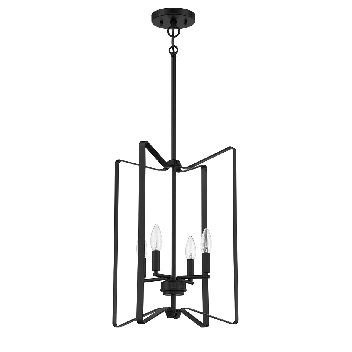 Craftmade 56134-FB Shayna 4 -Light Flat Black Transitional Geometric Medium Hanging Pendant light