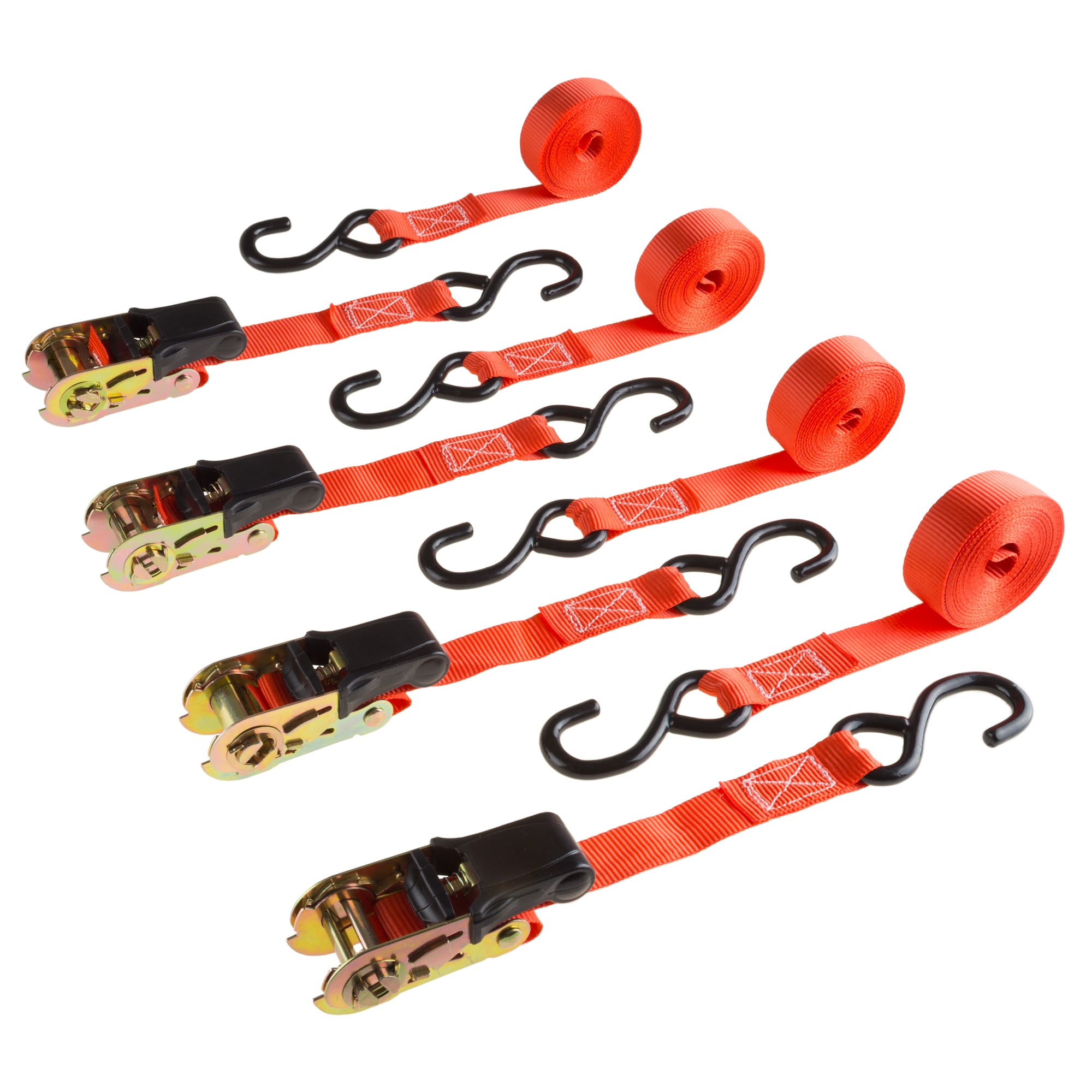 Stalwart 75-CAR1016 1-1/2-in x 15-ft Retractable Tie Down with S-hook 1500-lb Break Strength (4-Pack)