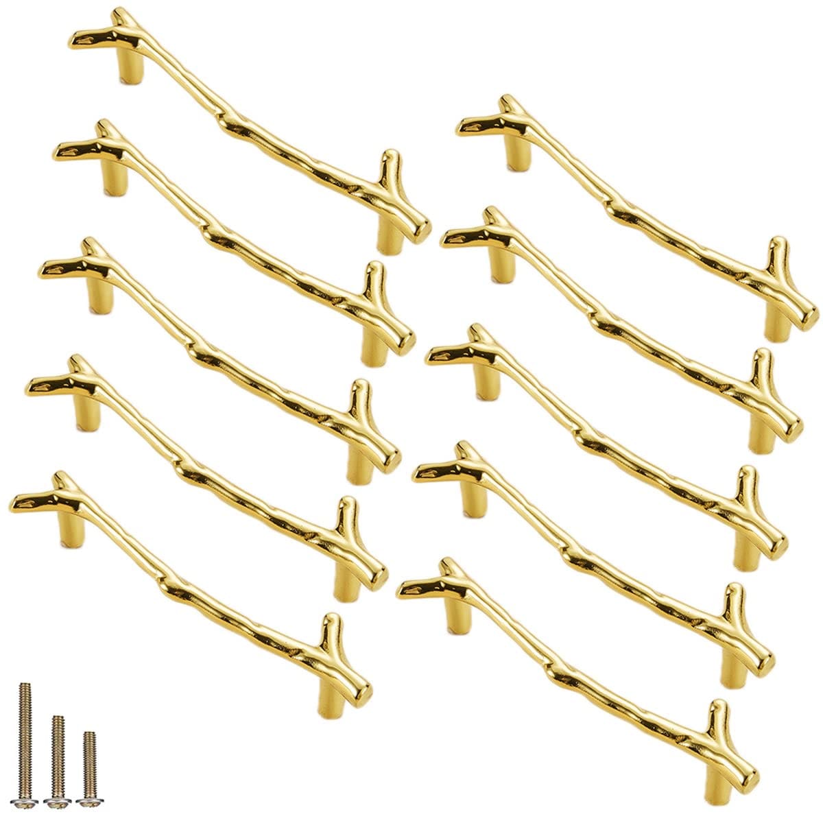SenQWFa  10Pcs Branch Pulls Vintage Tree Twig Branch Cabinet Knobs Pull Handle 3.8 CC Zinc Alloy Drawer Handle for Farmhouse Cabin Mountain House