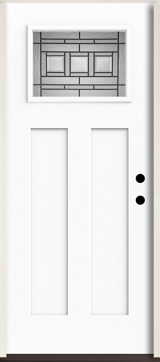 RELIABILT LO963634 Craftsman 36-in x 80-in x 4-5/8-in Fiberglass Craftsman Left-hand inswing Modern White Paint Painted Prehung Front Door Insulating core