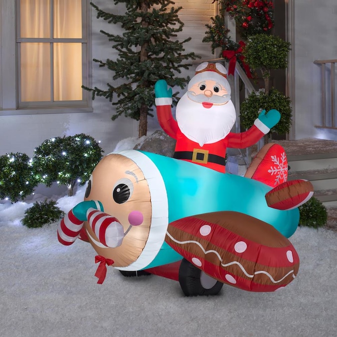 Gemmy 5-ft Animatronic Lighted Santa Christmas Inflatable at Lowes.com