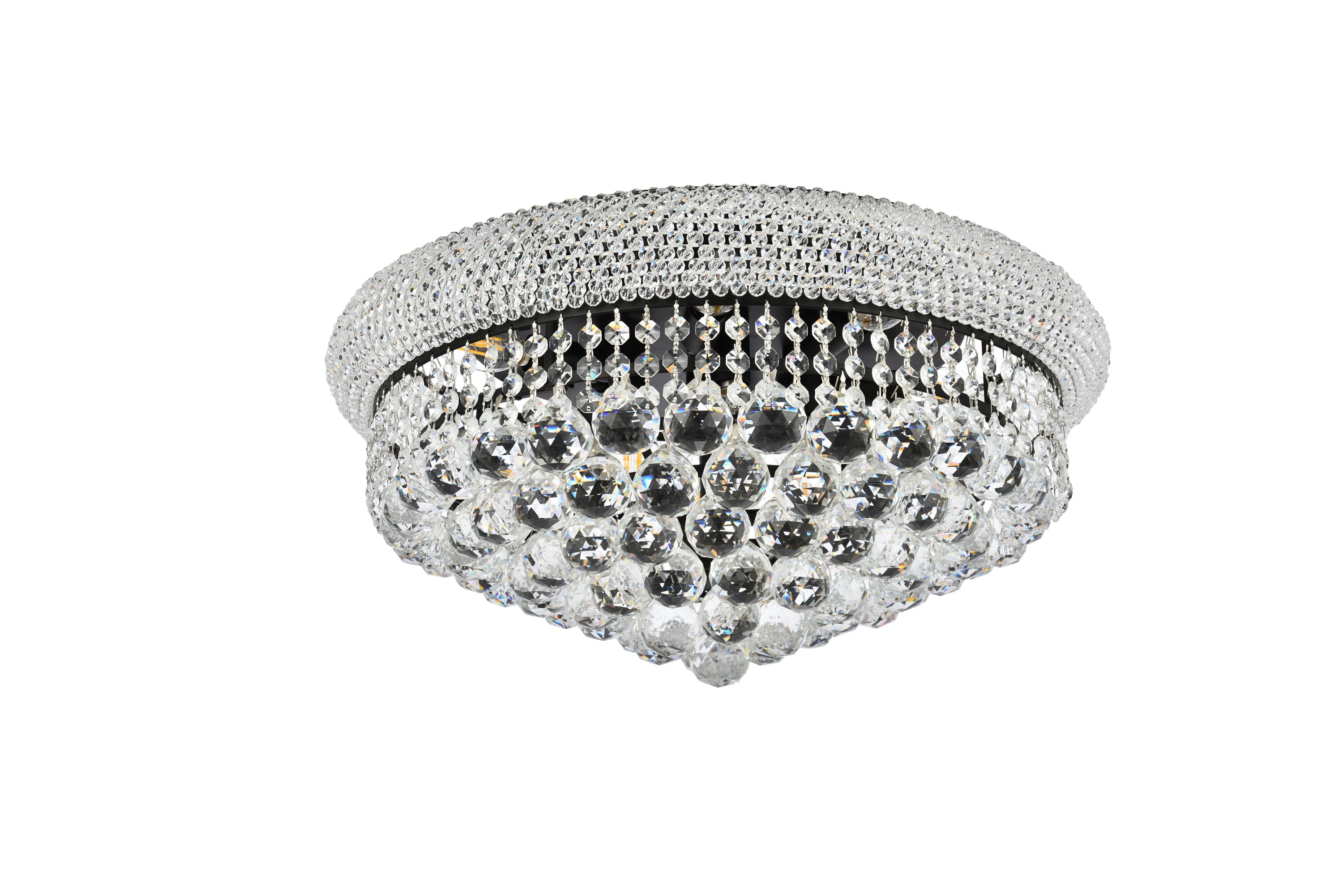 Primo Black and Clear Crystal 10-Light Flush Mount