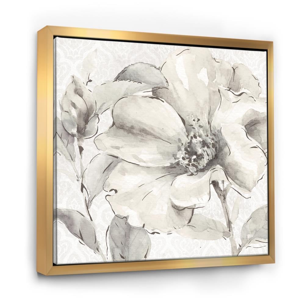 Designart Indigold Grey Peonies IV- Farmhouse Framed Canvas at Lowes.com