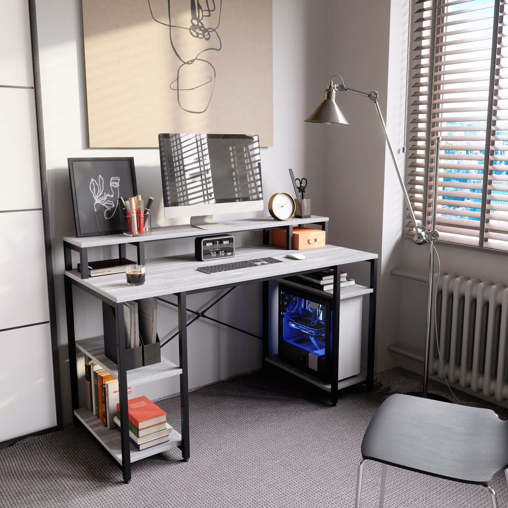 Bestier LOW-D074G-WHTW desks - View #7