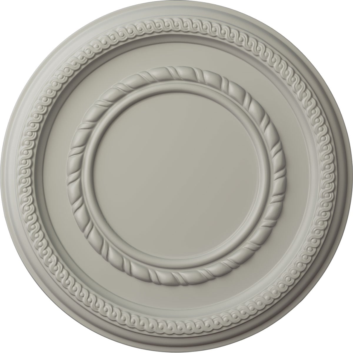 Ekena Millwork CM12FEPCF Federal Roped Small 12.5-in W x 12.5-in L Painted Pot Of Cream Polyurethane Whole Ceiling Medallion