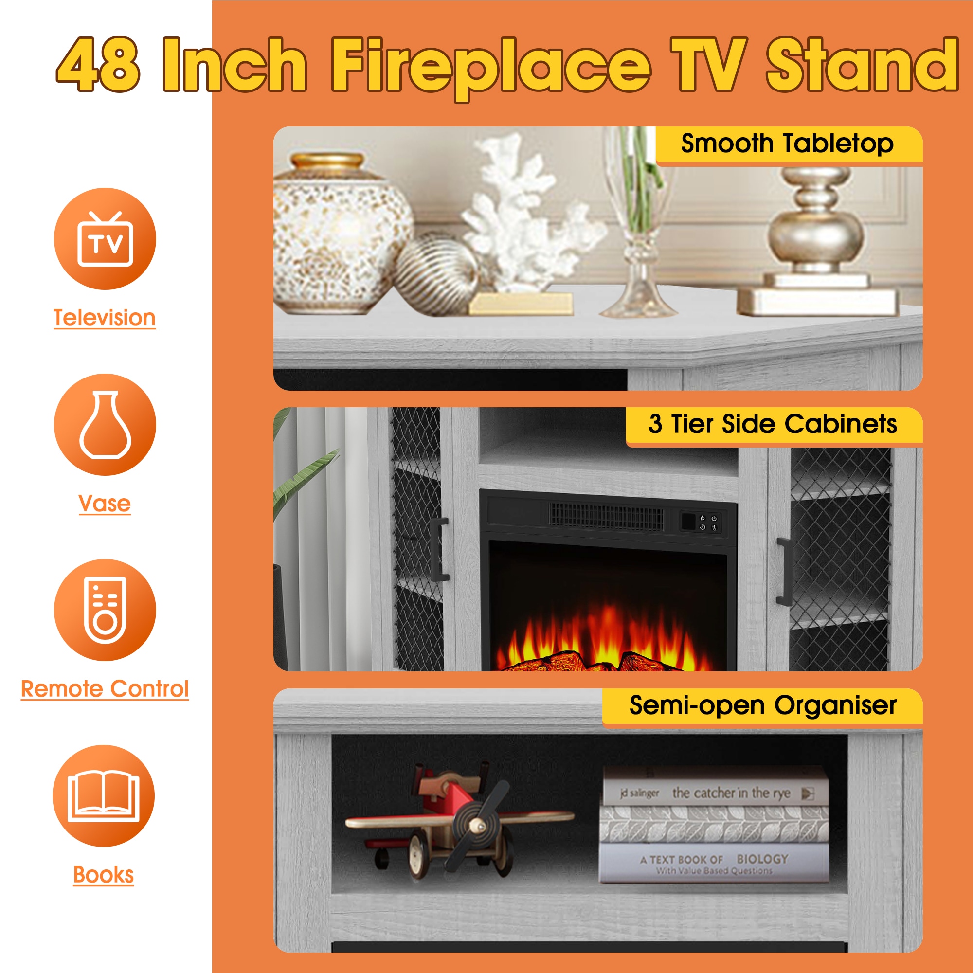 IHOMEadore BBHA220-47-18G-STG Electric-Fireplaces - View #2