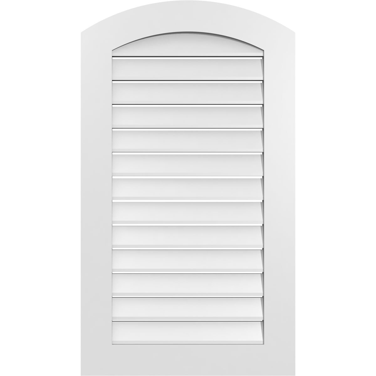 Ekena Millwork GVPAR24X4201SF 24-Inches x 42-Inches Off-white Round top PVC Gable Louver Vent