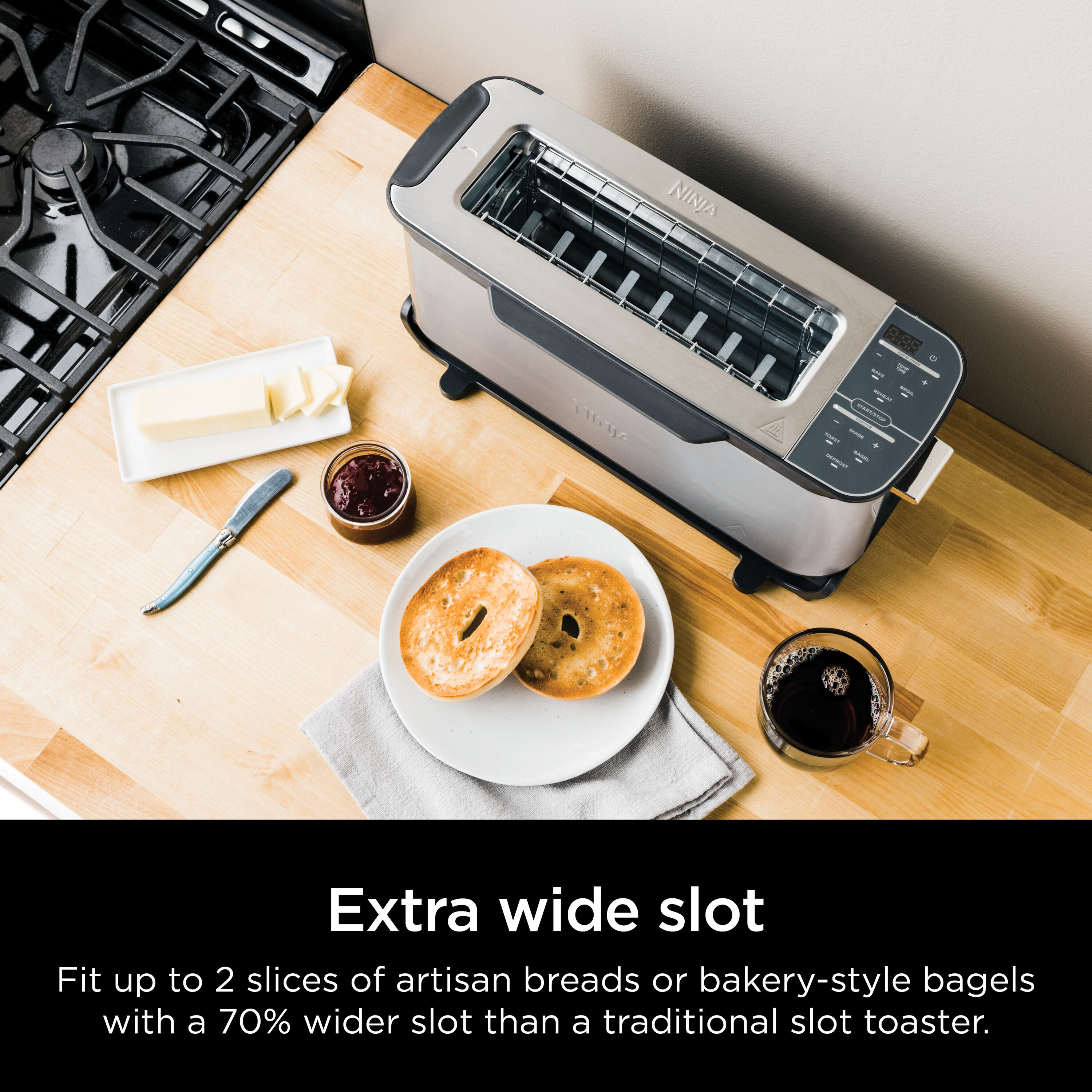 Ninja Foodi 2 In 1 Flip Compact Toaster Oven Reheat Stainless Steel 2 Slice Toaster St101 At 0171