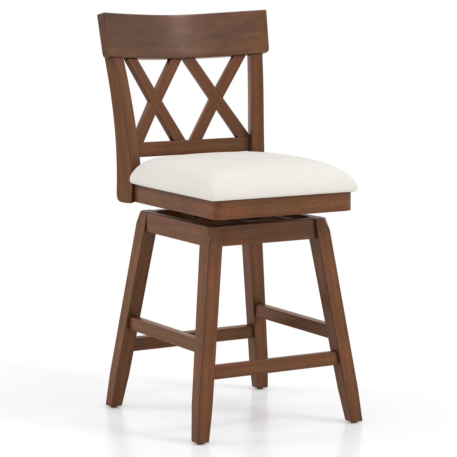 SUGIFT - 26-in Counter Height Bar Stool with Contoured Backrest and Swivel Padded Seat 330-lb Cap...