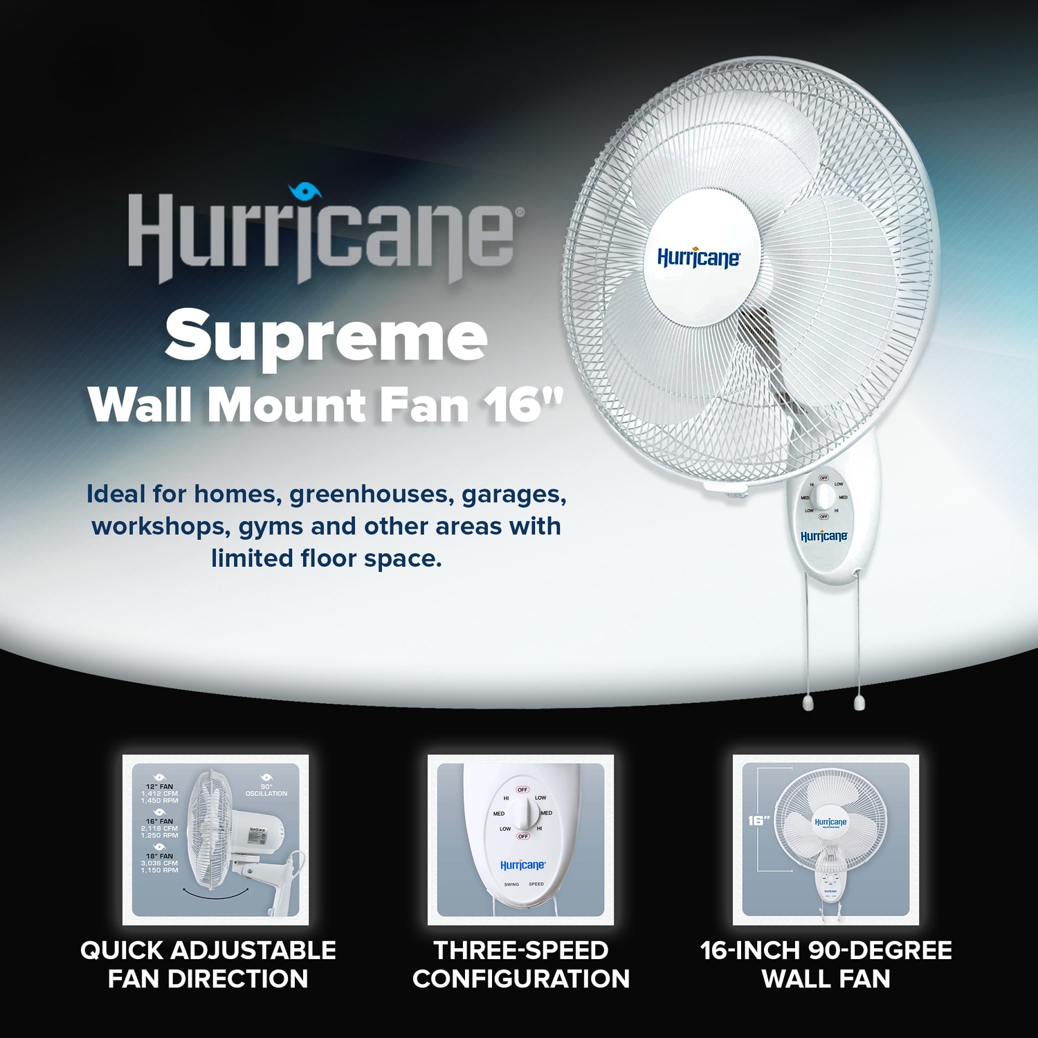 Hurricane 326933 Wall-Mounted-Fans - View #2