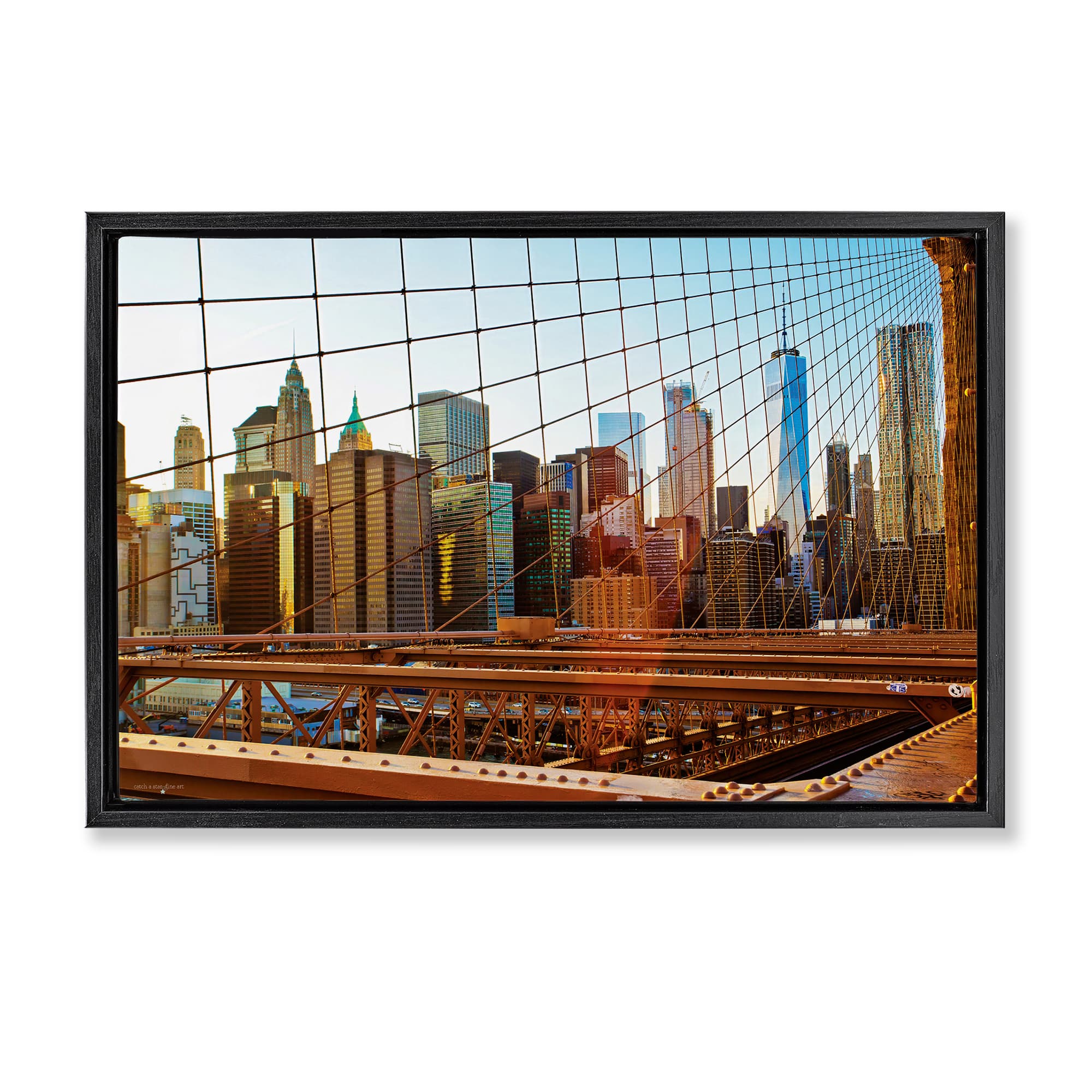 Stupell Industries BT-599-FFB-20X30 Cityscape Through Bridge Black Framed Floater Canvas Wall Art By Seven Trees Design 31 x 21