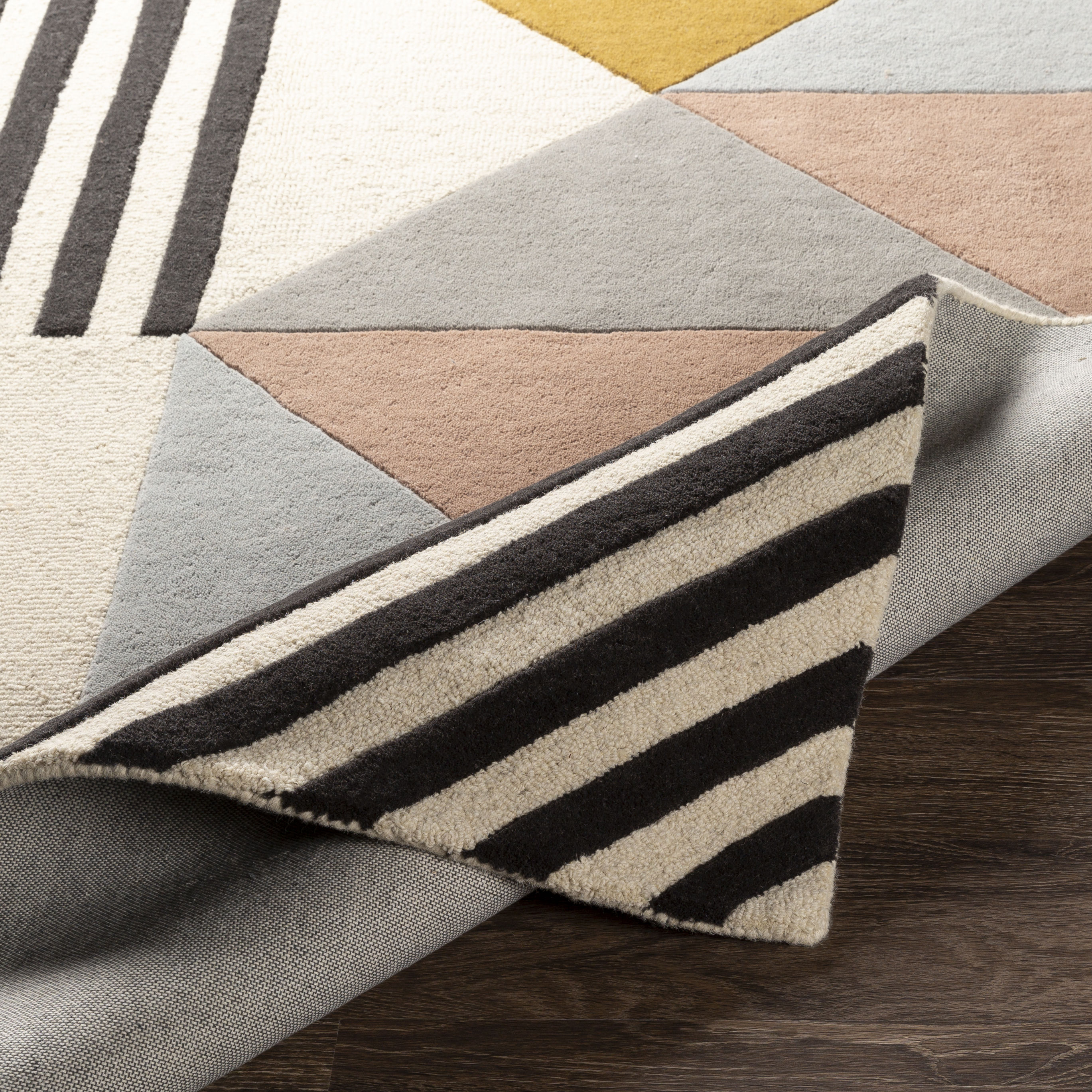 Elysian 6' x 9' Hand-Tufted Wool Rectangular Rug in Soft Gray