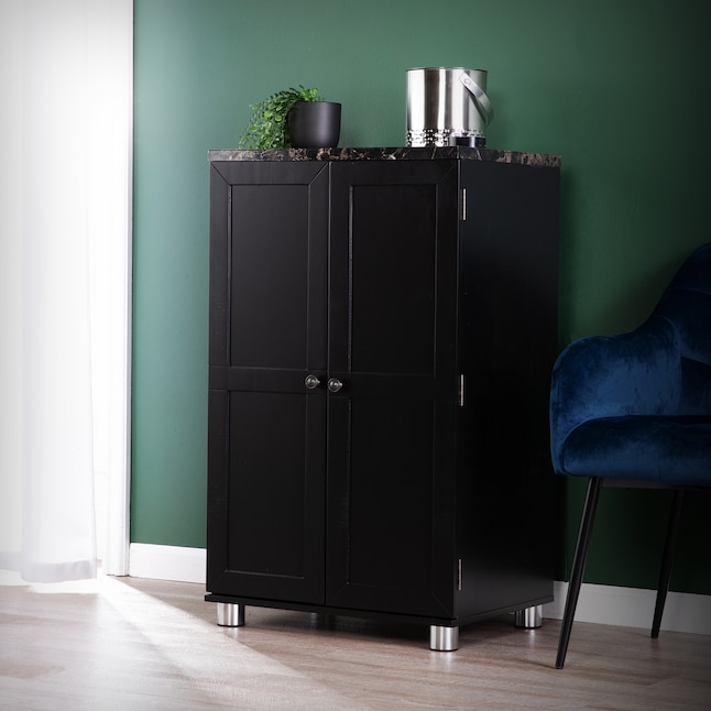 Boston Loft Furnishings Grapevine 24-in x 40-in Black Rectangle Cabinet Bar Boston Loft Furnishings Grapevine 24-in x 40-in Black Rectangle Cabinet Bar