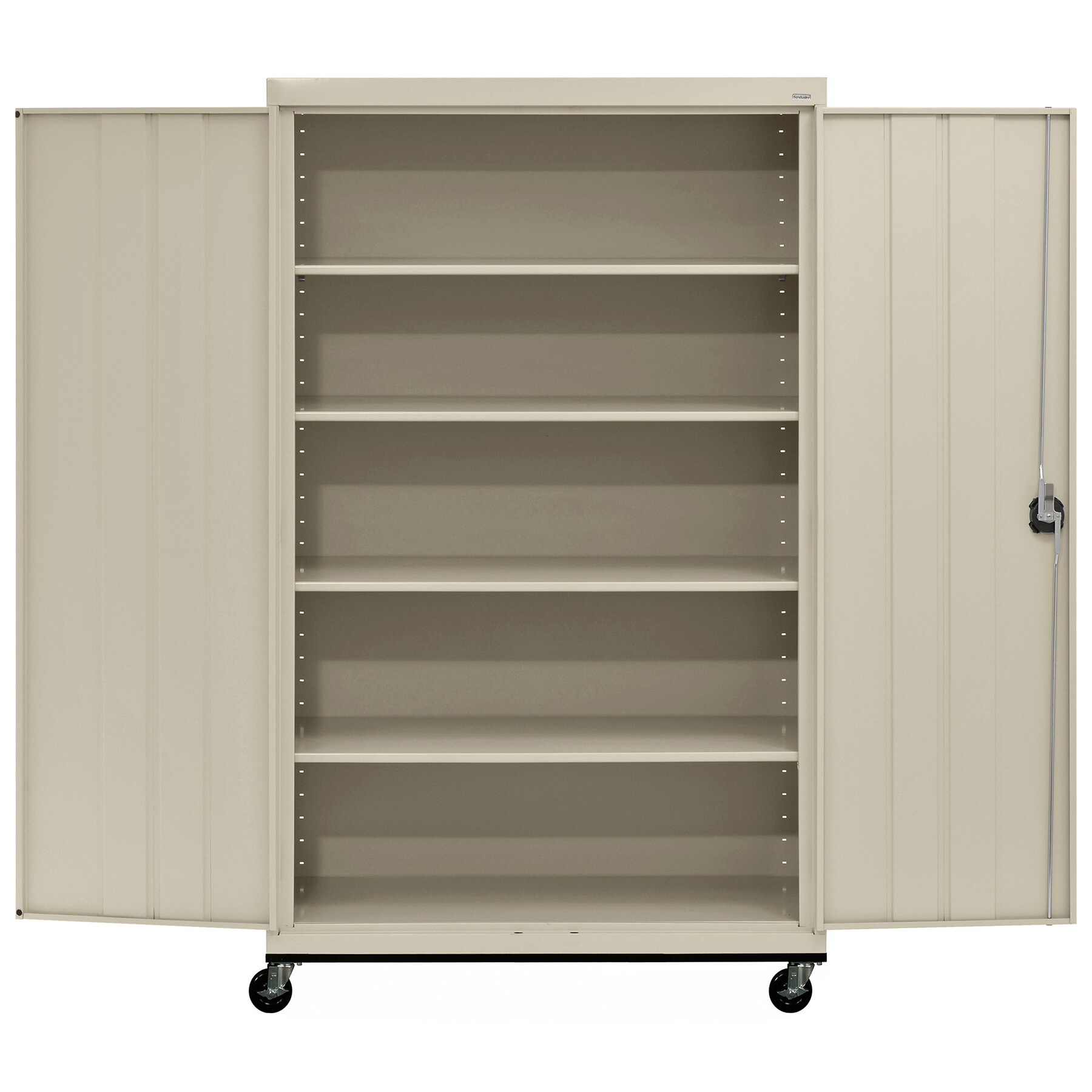 Putty Freestanding Lockable Steel Office Cabinet with Adjustable Shelving