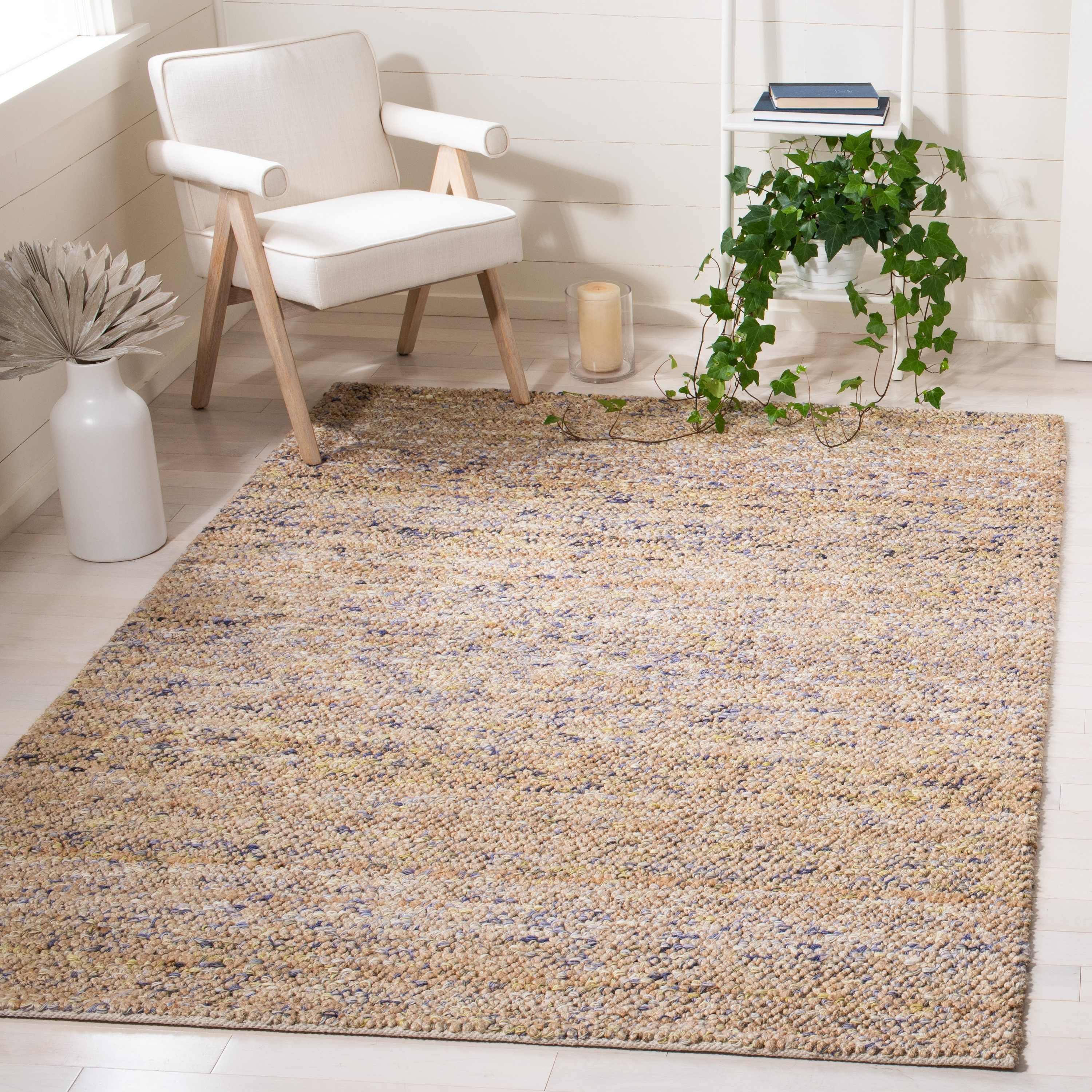 Safavieh BOH901V-8 Bohemian Maricica 8 x 10 (ft) Jute Natural/Purple Rectangular Indoor Distressed/Overdyed Farmhouse/Cottage Area rug