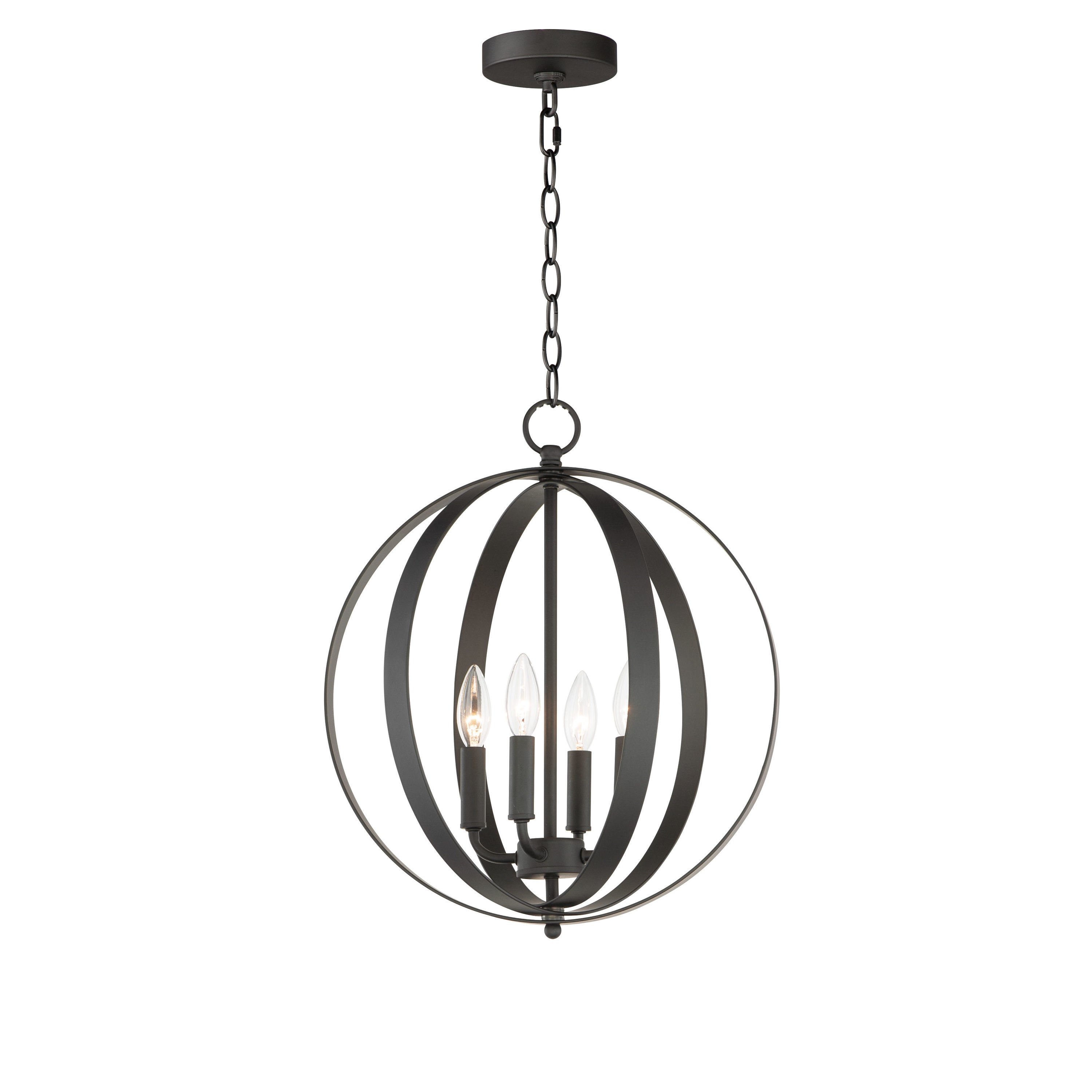 Maxim Lighting 10031BK Provident 4 -Light Black Transitional Globe Medium Hanging Pendant light