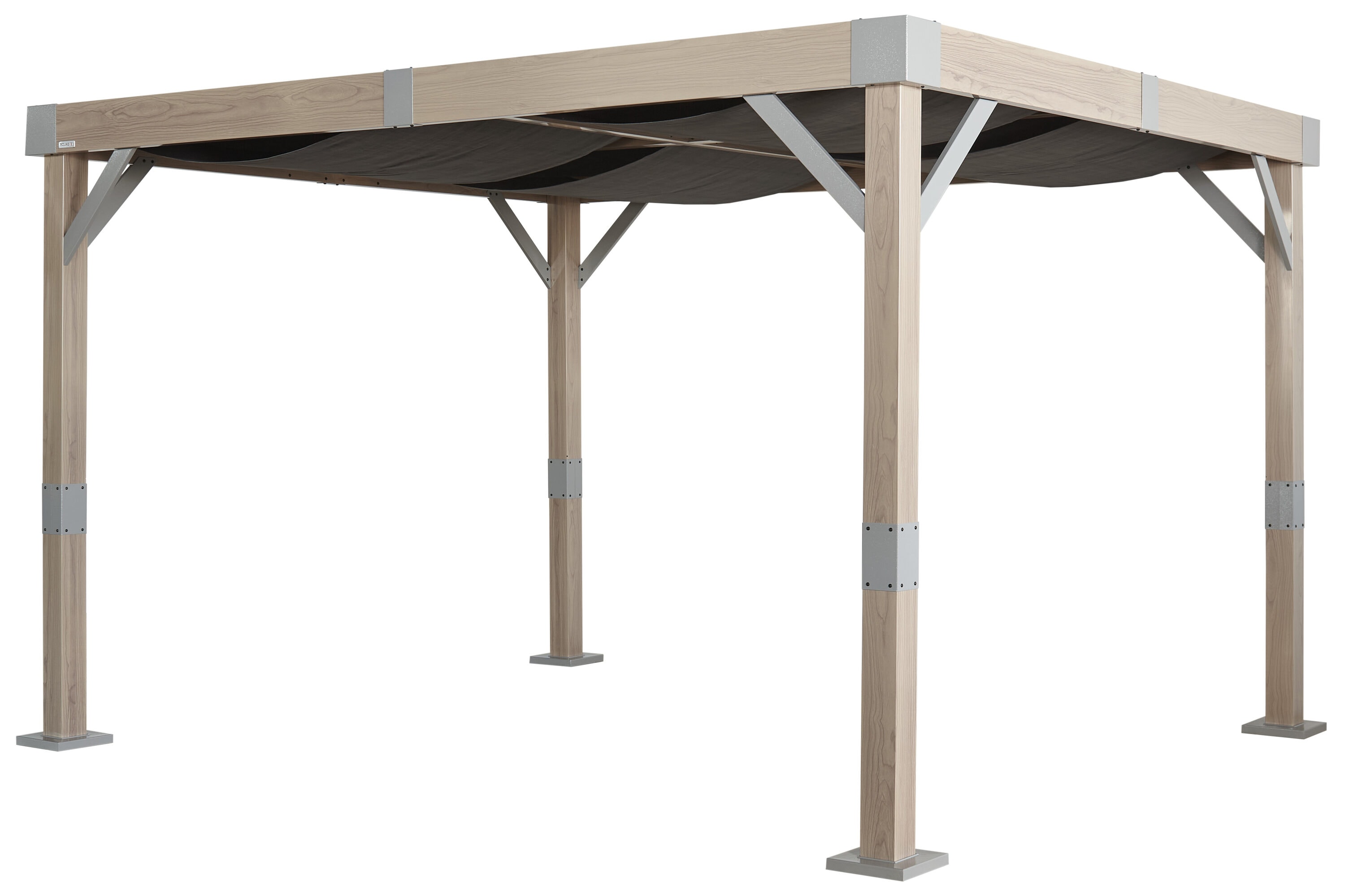 Sojag 500-9169799 Fontana 10-ft W x 12-ft L x 10-ft H Wood Metal Freestanding Pergola with Canopy