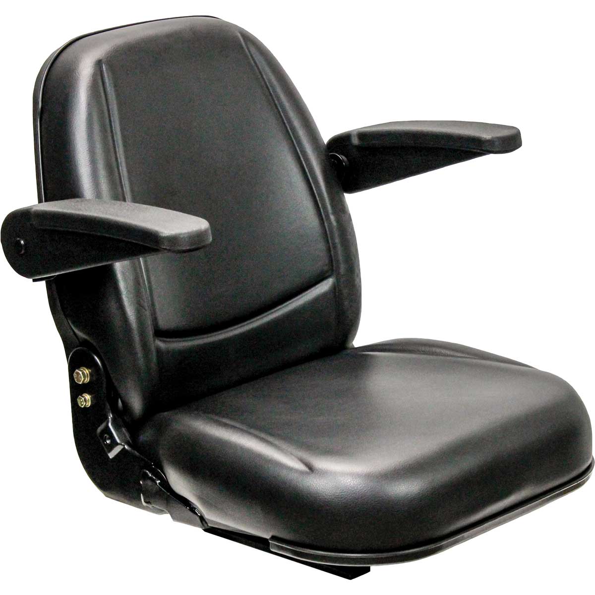 KM 450 Uni Pro Riding Lawn Mower Seat - Black Vinyl with Arms, Universal  Construct/Mower Seat, High-Density Foam Cushions