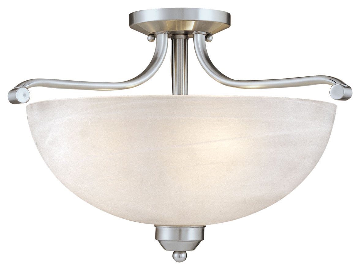 Minka Lavery 1424-84 Paradox 3-Light 17-in Brushed Nickel Semi-Flush mount light
