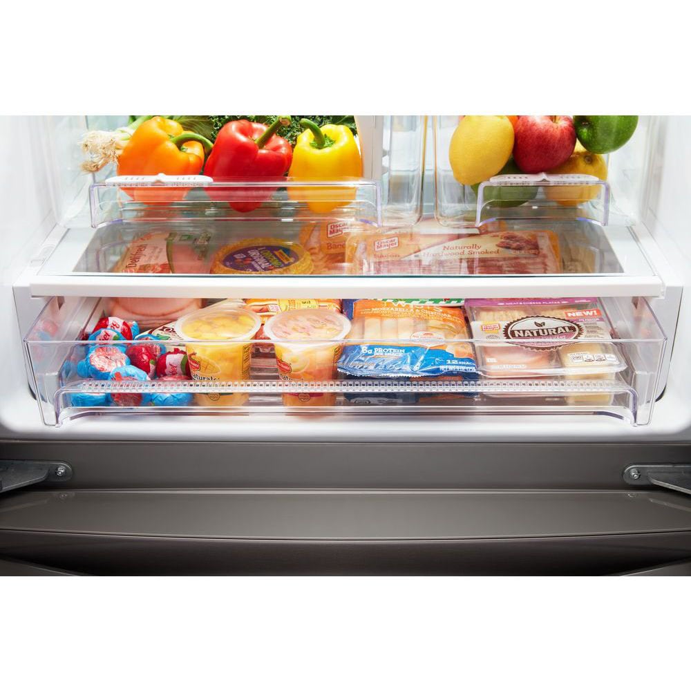 Whirlpool 19.6-cu ft French Door Refrigerator with Ice Maker (Black) in ...