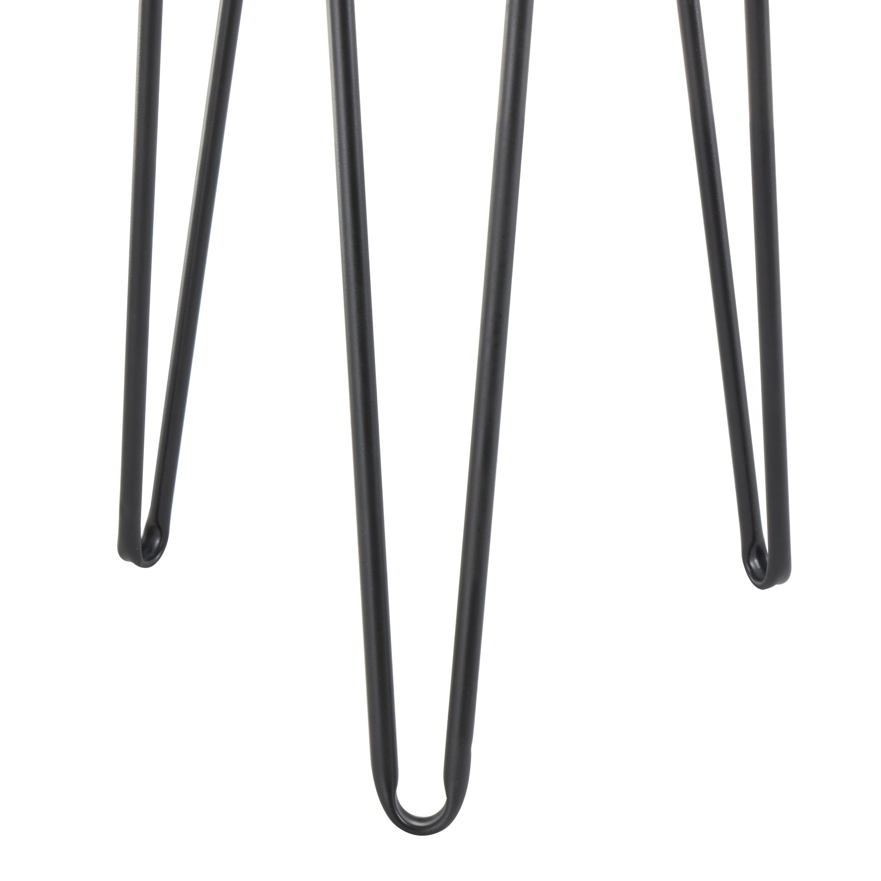 Bottom of metal legs showing rounded ends