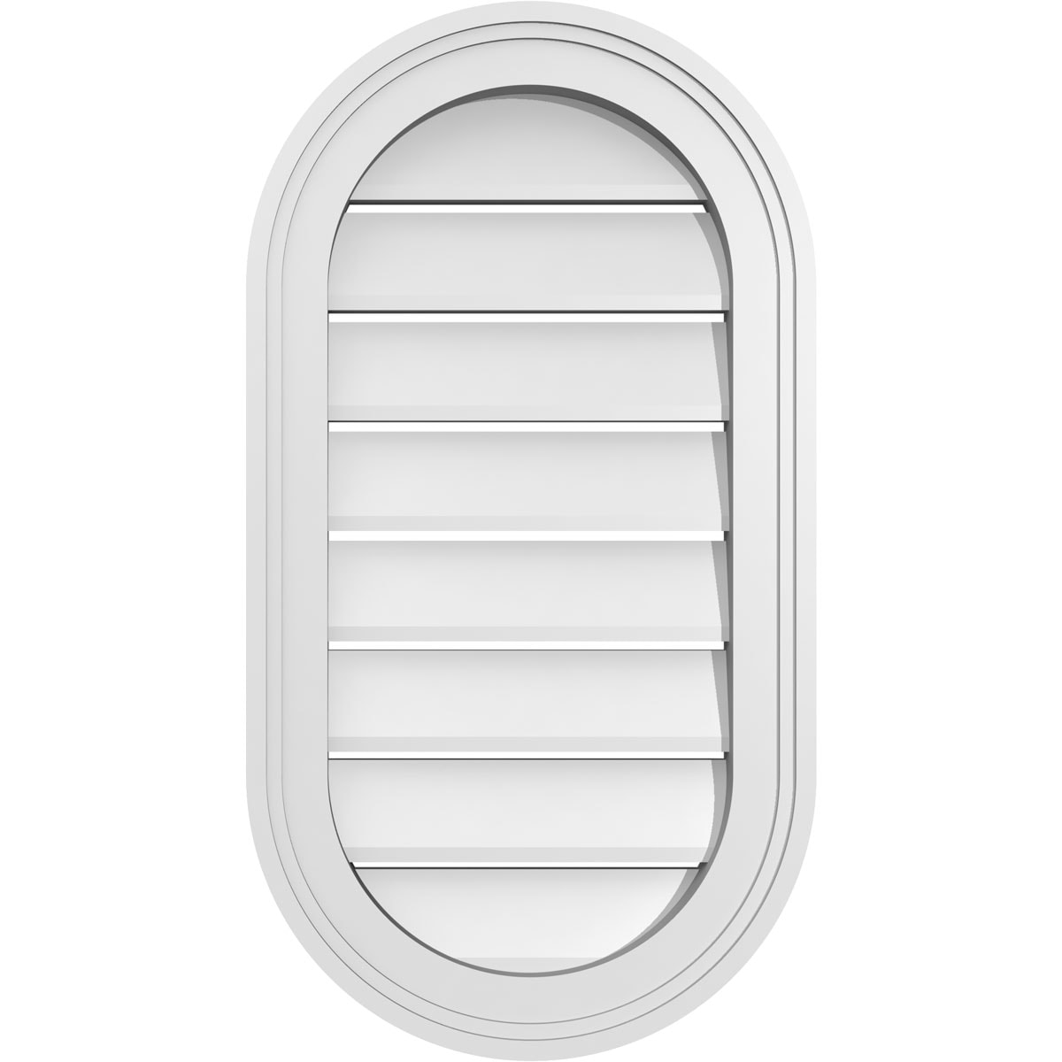 Ekena Millwork GVPVR14X2602SF 14-Inches x 26-Inches Off-white Oval PVC Gable Louver Vent