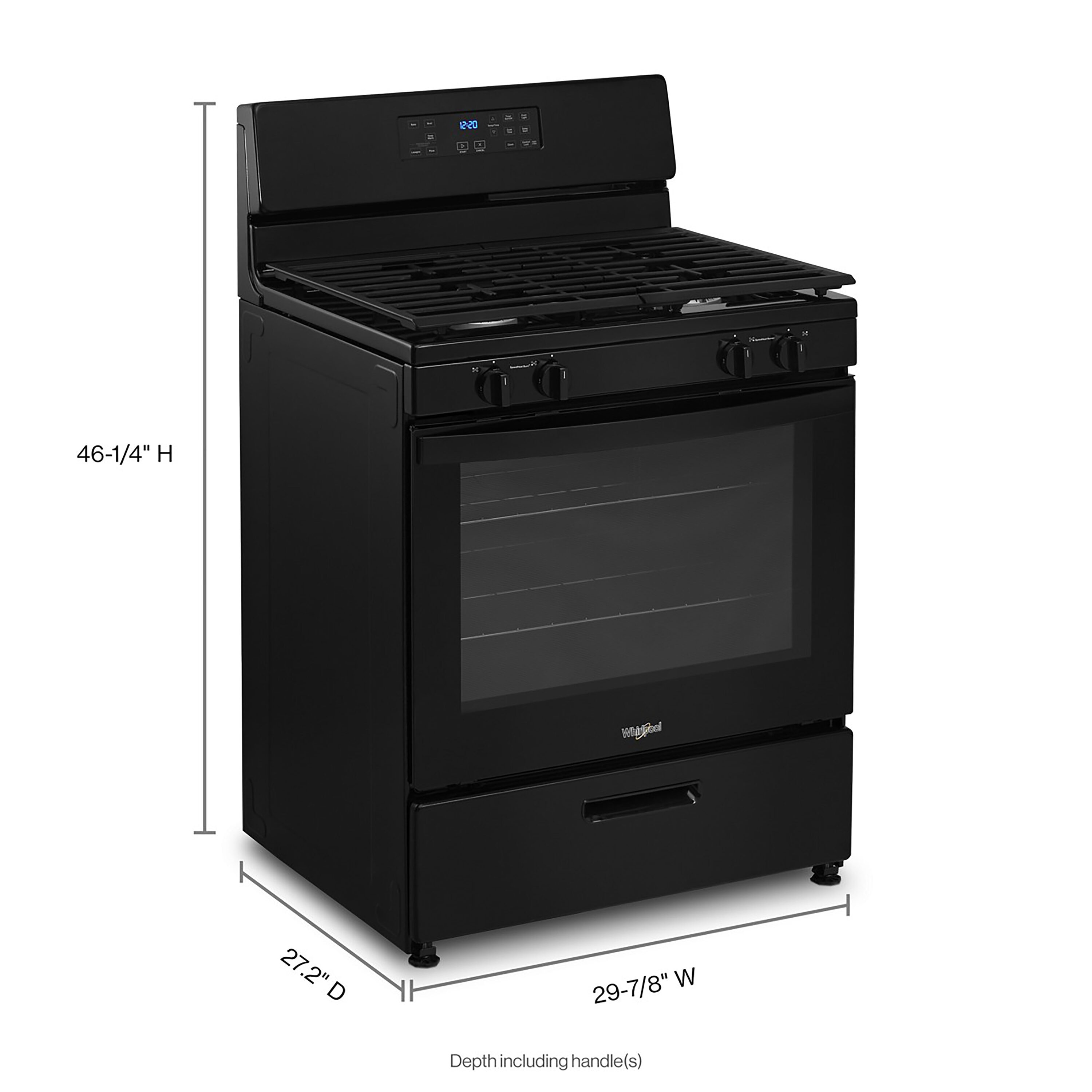 lowes black gas range