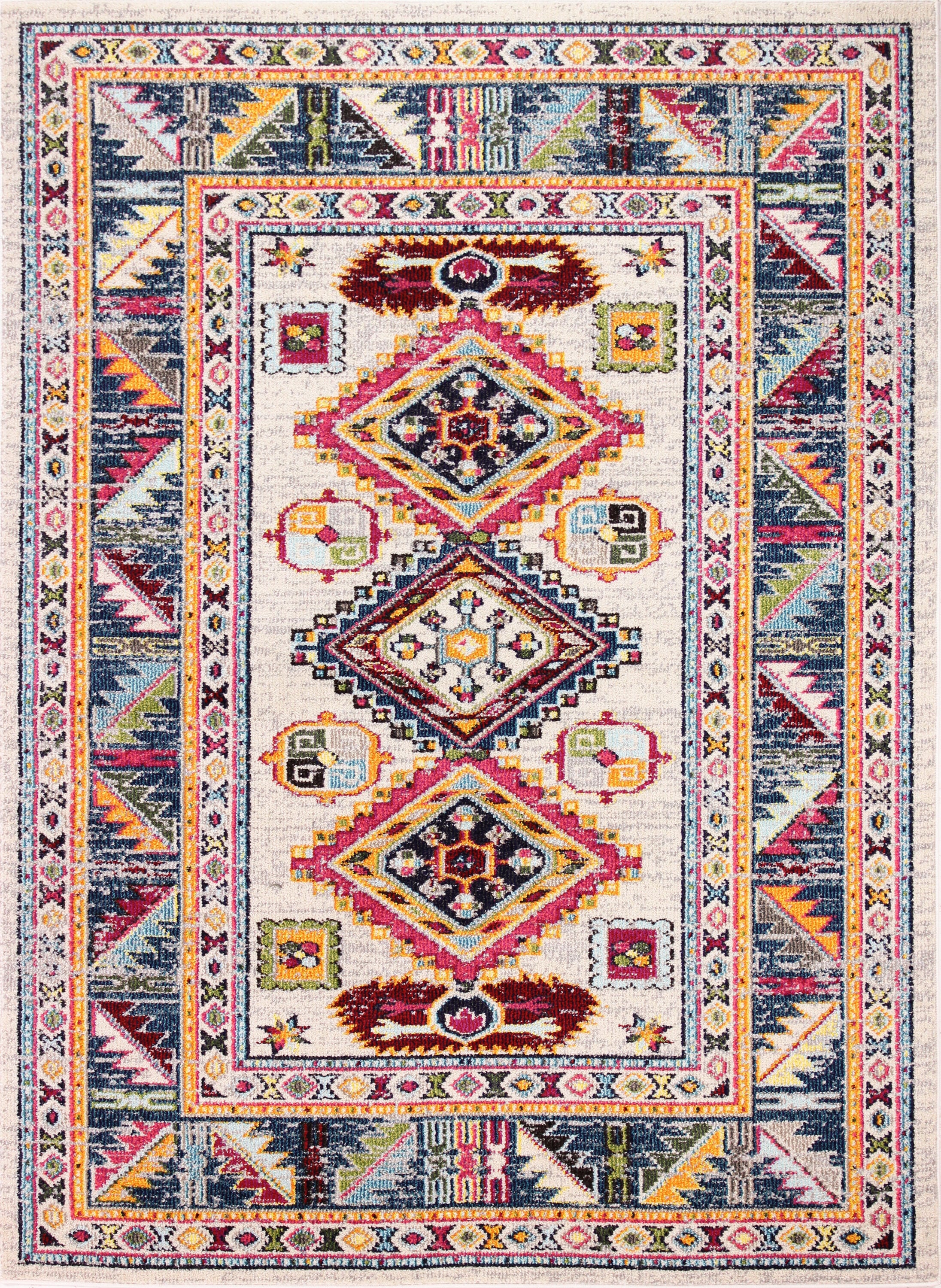 Bashian 649652272658 5 X 8 (ft) Ivory Indoor Geometric Oriental Area Rug